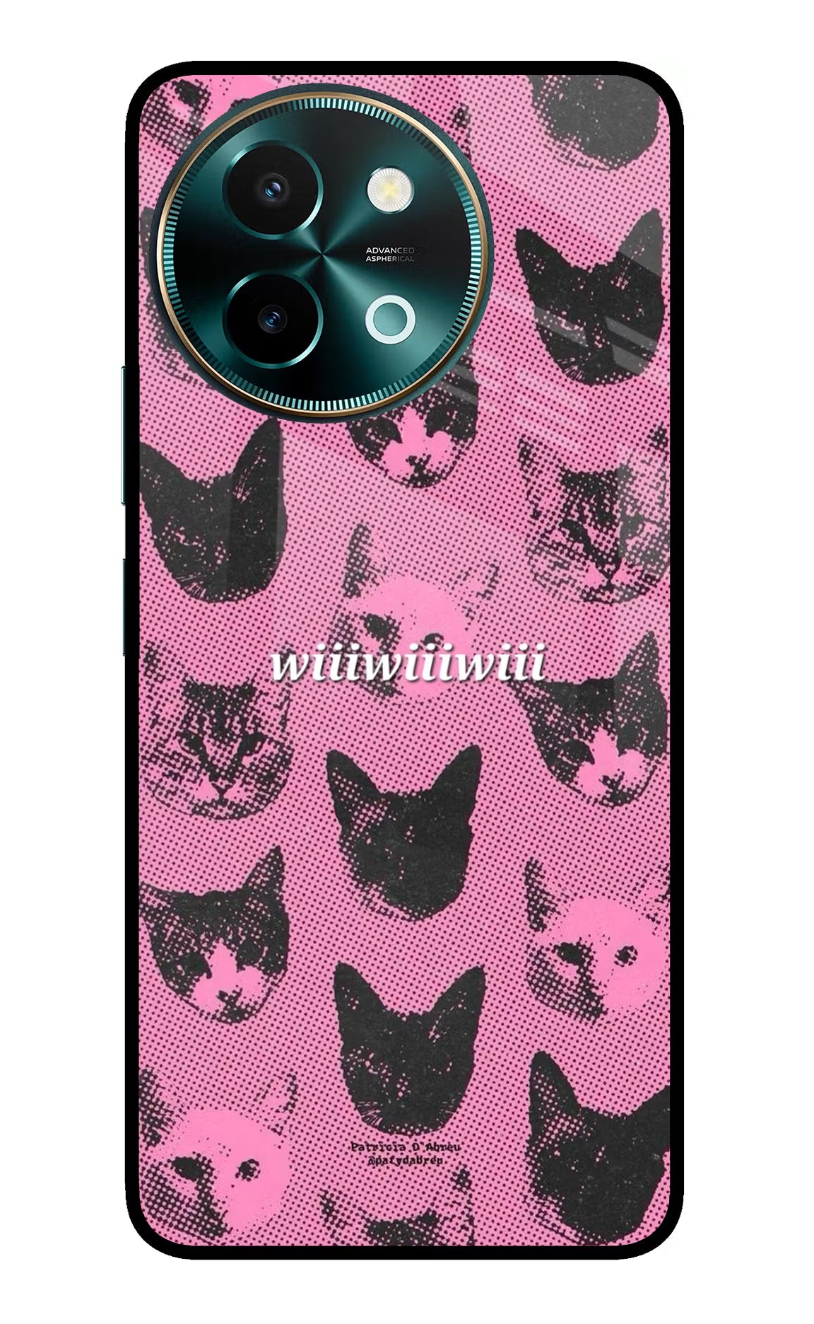 Pink Cats Vivo Y58 5G Glass Case Back Cover by Casekaro