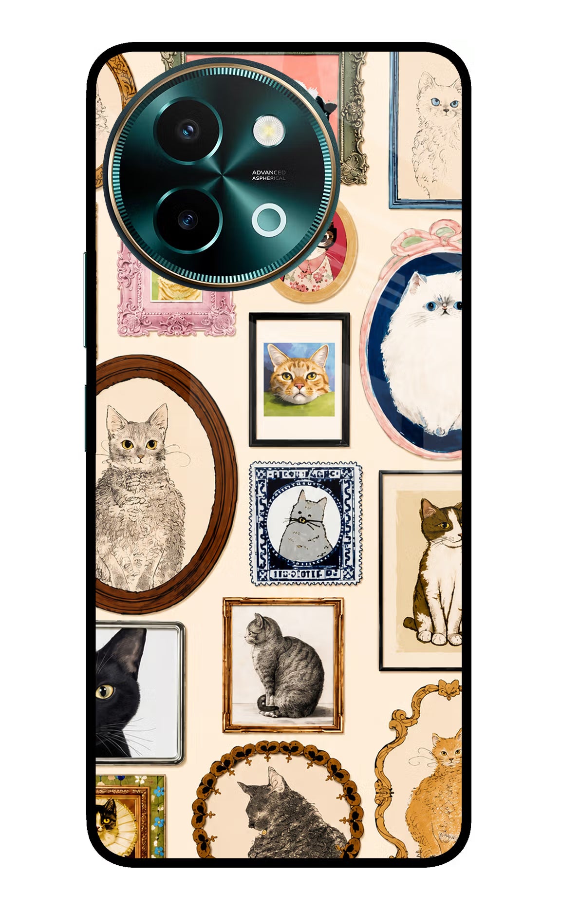 Mirror Cats Vivo Y58 5G Glass Case