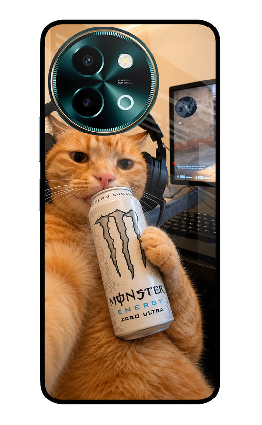 Gamer Cat Energy Vivo Y58 5G Glass Case