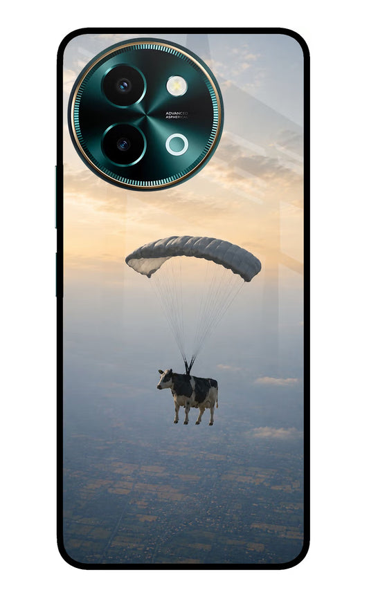 Skydiving Cow Vivo Y58 5G Glass Case
