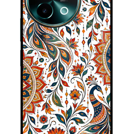White Mayura Vivo Y58 5G Glass Case
