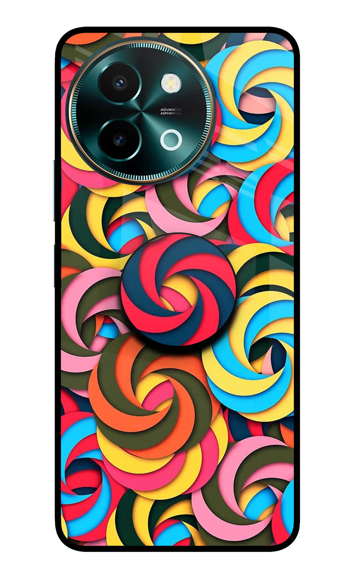 Spiral Pattern Vivo Y58 5G Pop Case by Casekaro