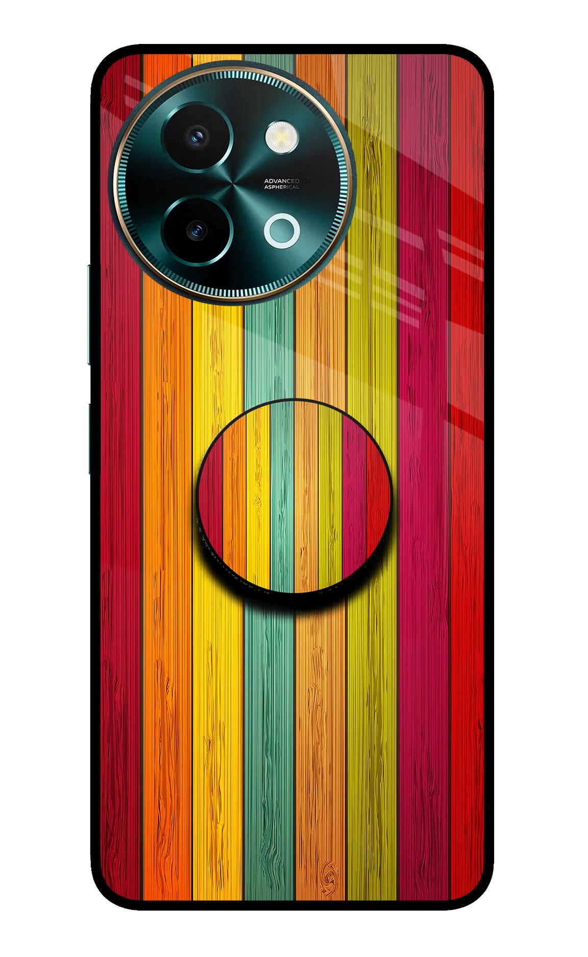 Multicolor Wooden Vivo Y58 5G Pop Case by Casekaro