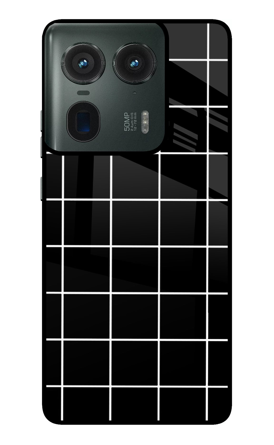 White Grid Moto Edge 50 Ultra 5G Glass Case