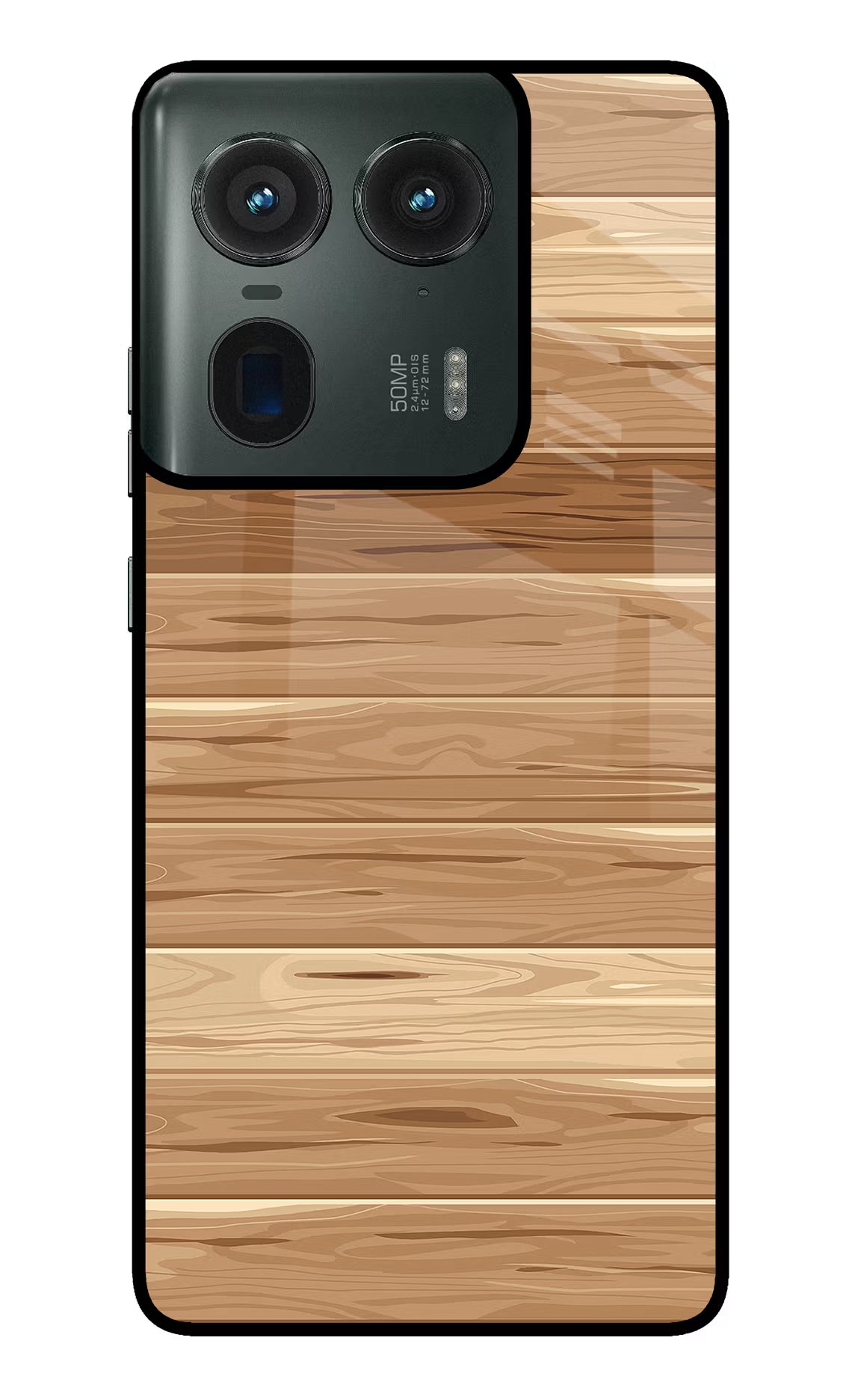 Wooden Vector Moto Edge 50 Ultra 5G Glass Case Back Cover by Casekaro