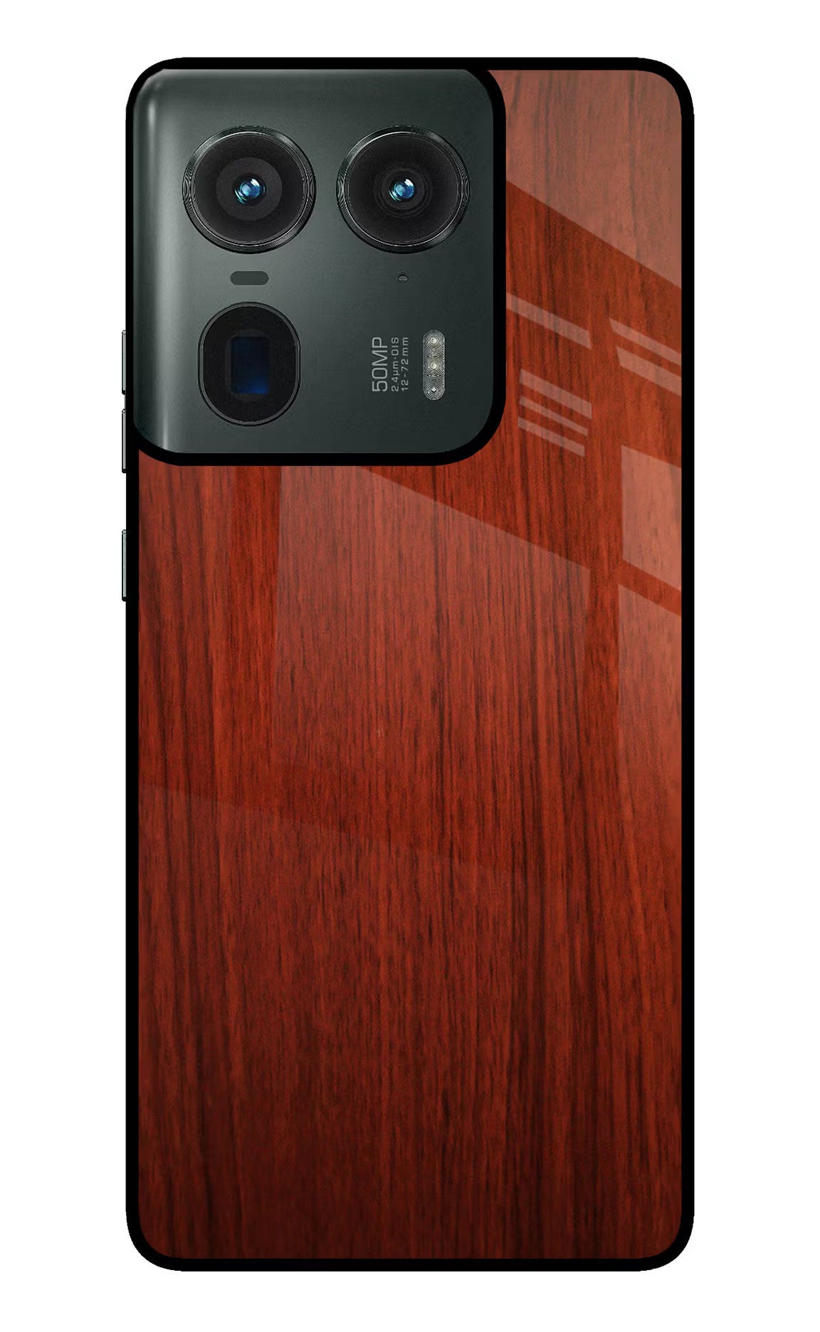 Wooden Plain Pattern Moto Edge 50 Ultra 5G Glass Case Back Cover by Casekaro