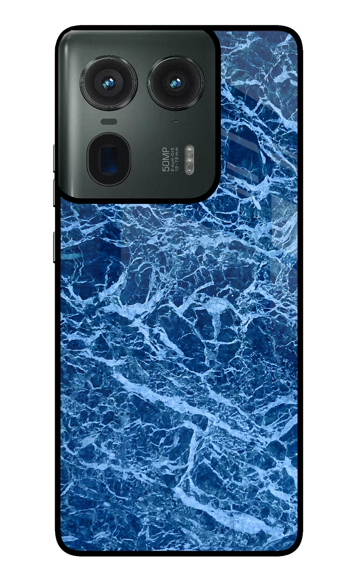 Blue Marble Moto Edge 50 Ultra 5G Glass Case Back Cover by Casekaro