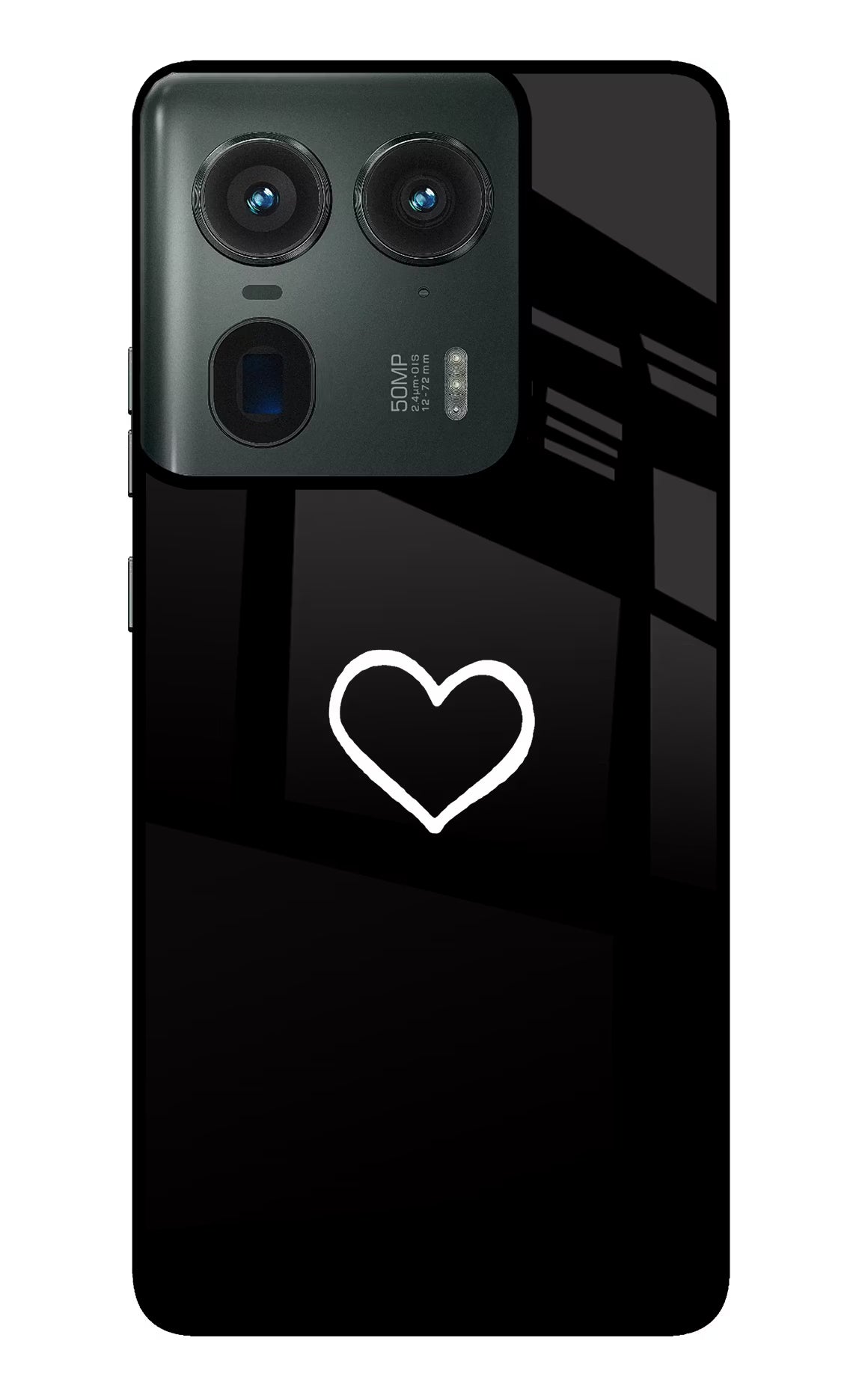 Heart Moto Edge 50 Ultra 5G Glass Case Back Cover by Casekaro