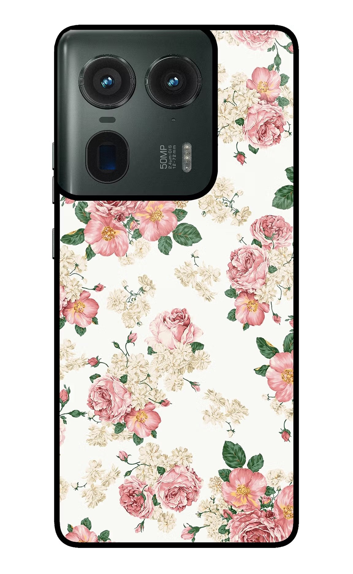 Flowers Moto Edge 50 Ultra 5G Glass Case Back Cover by Casekaro