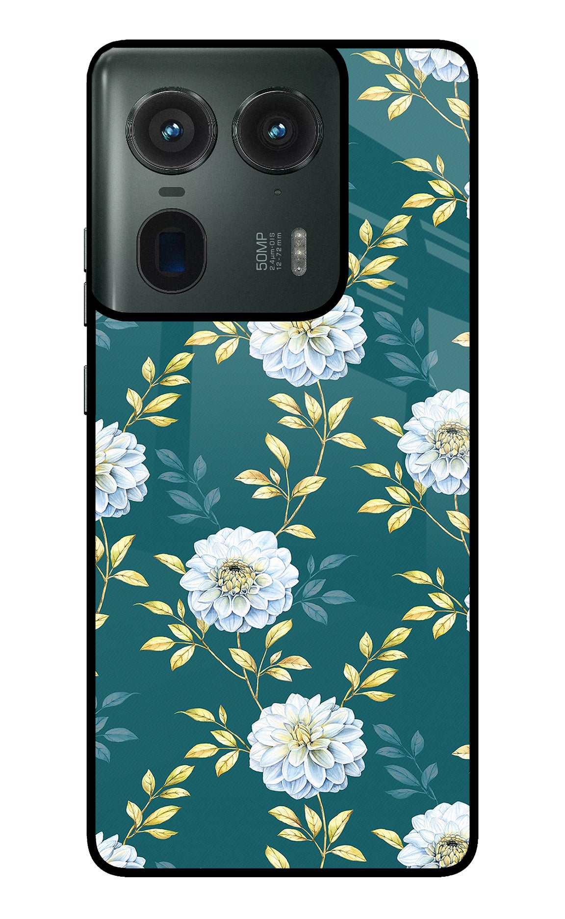 Flowers Moto Edge 50 Ultra 5G Glass Case