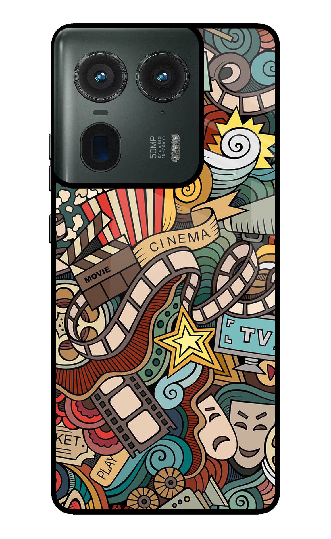 Cinema Abstract Moto Edge 50 Ultra 5G Glass Case Back Cover by Casekaro