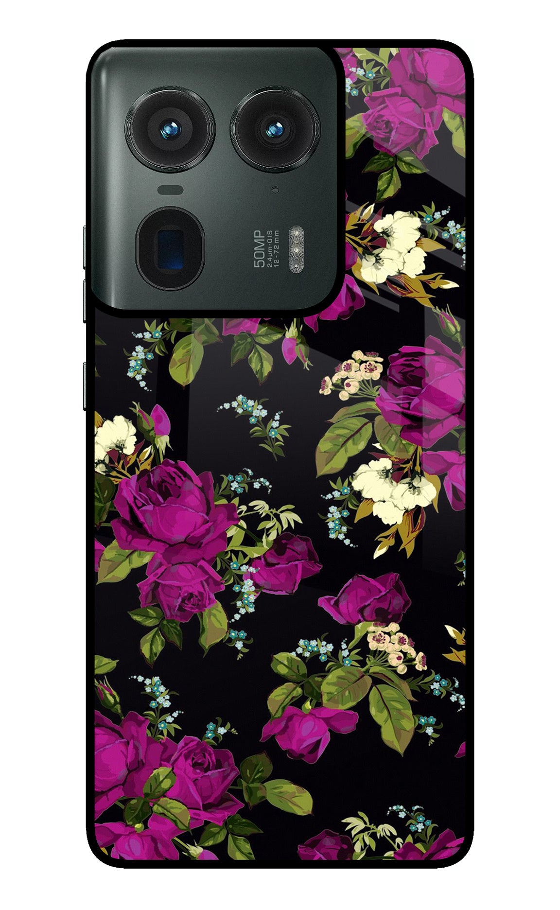 Flowers Moto Edge 50 Ultra 5G Glass Case