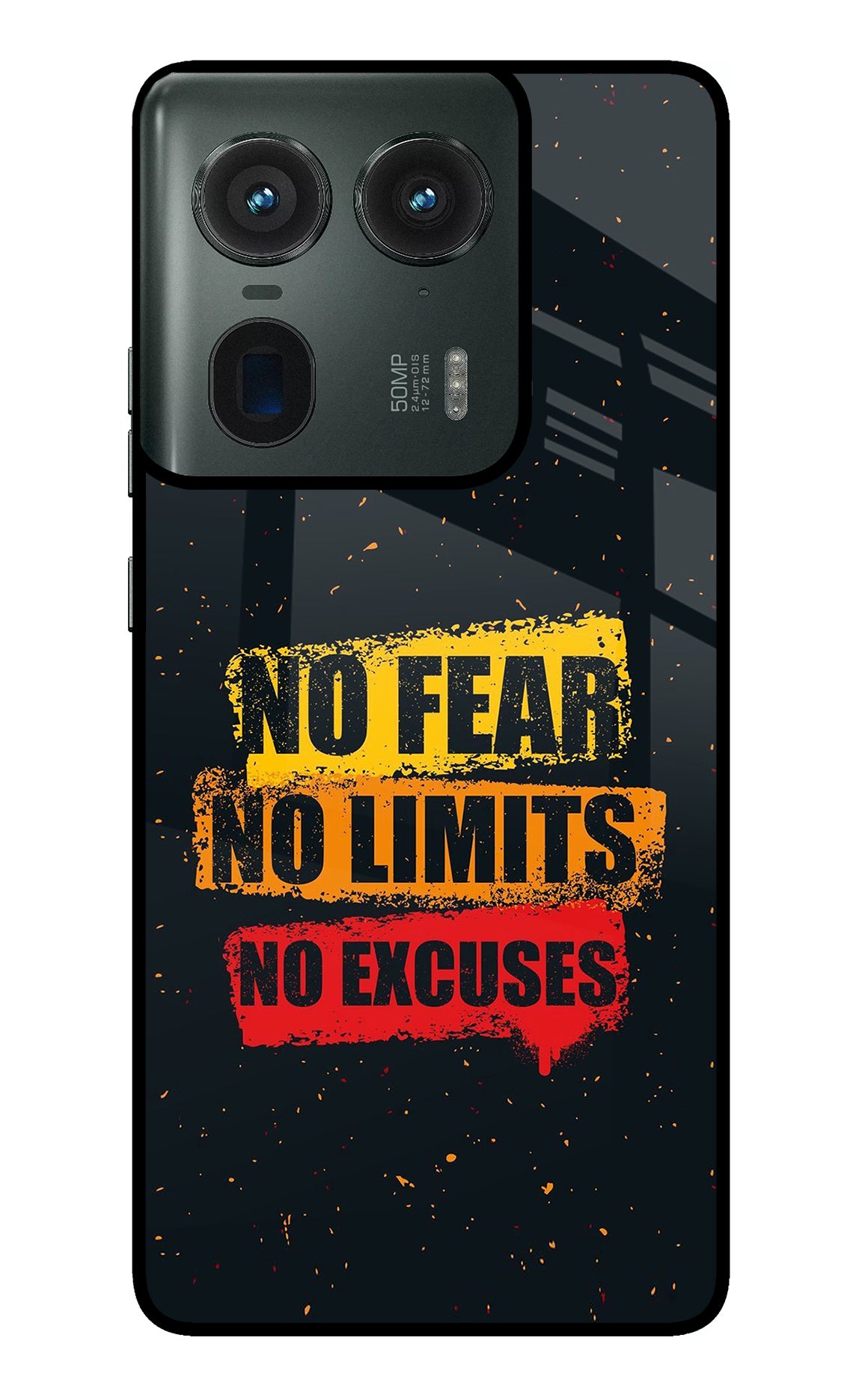 No Fear No Limits No Excuse Moto Edge 50 Ultra 5G Glass Case