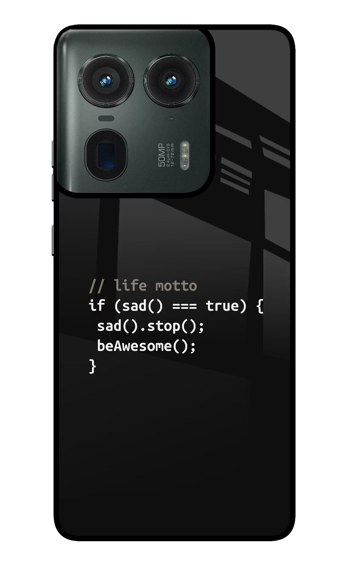 Life Motto Code Moto Edge 50 Ultra 5G Glass Case Back Cover by Casekaro