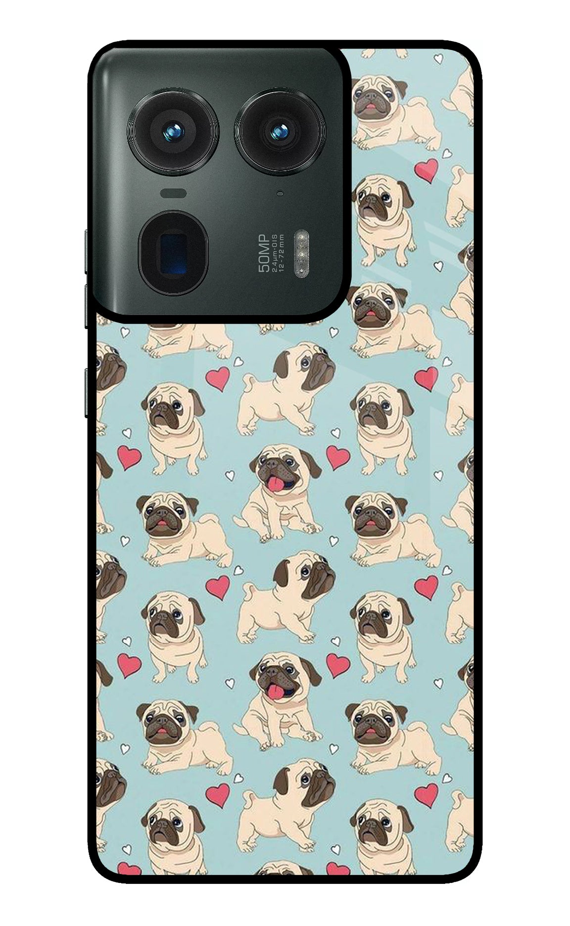 Pug Dog Moto Edge 50 Ultra 5G Glass Case