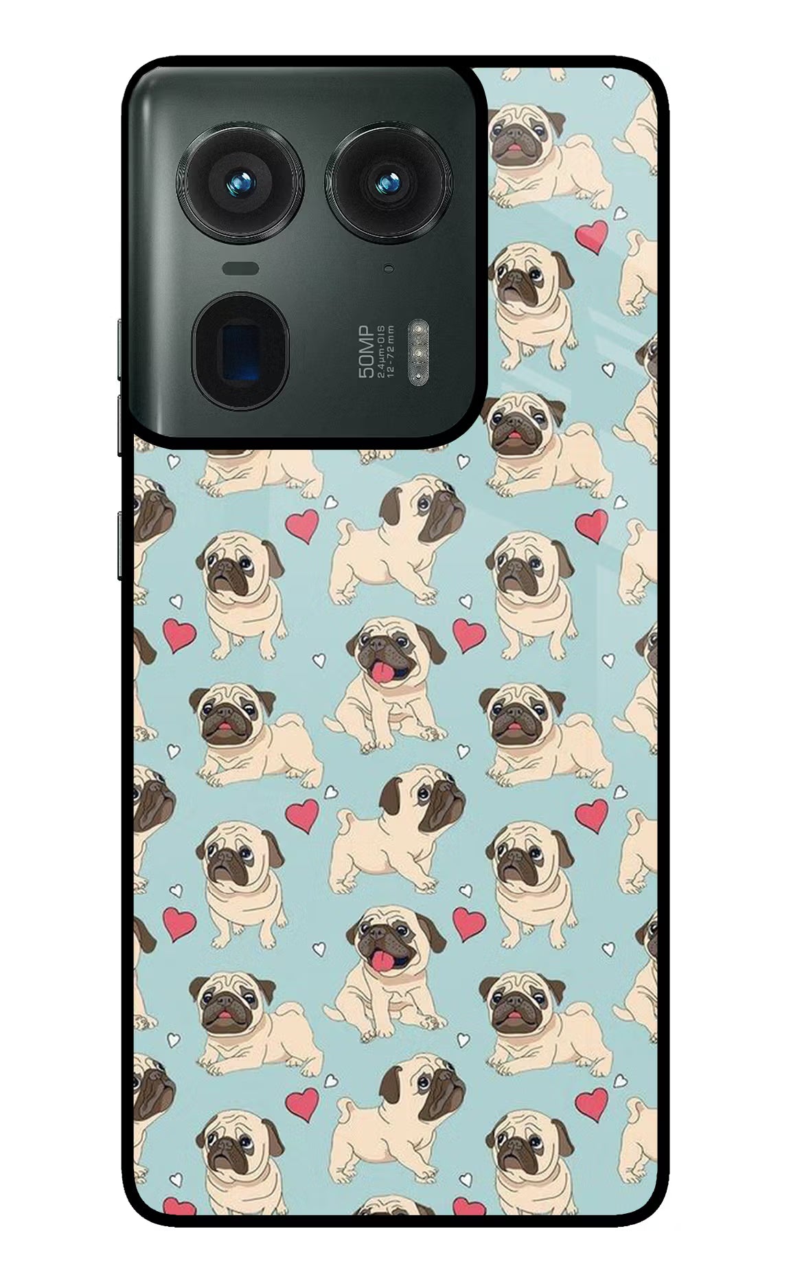Pug Dog Moto Edge 50 Ultra 5G Glass Case Back Cover by Casekaro