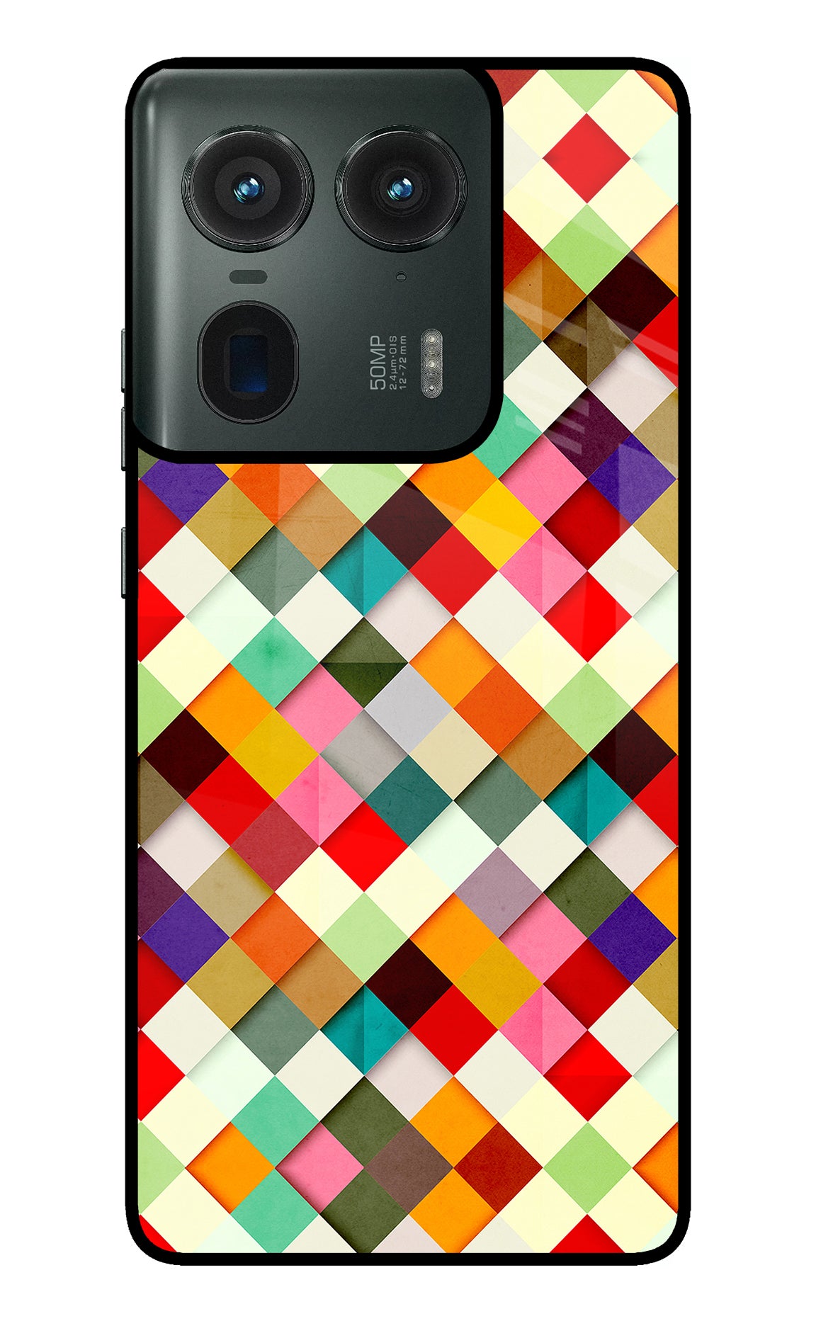 Geometric Abstract Colorful Moto Edge 50 Ultra 5G Glass Case