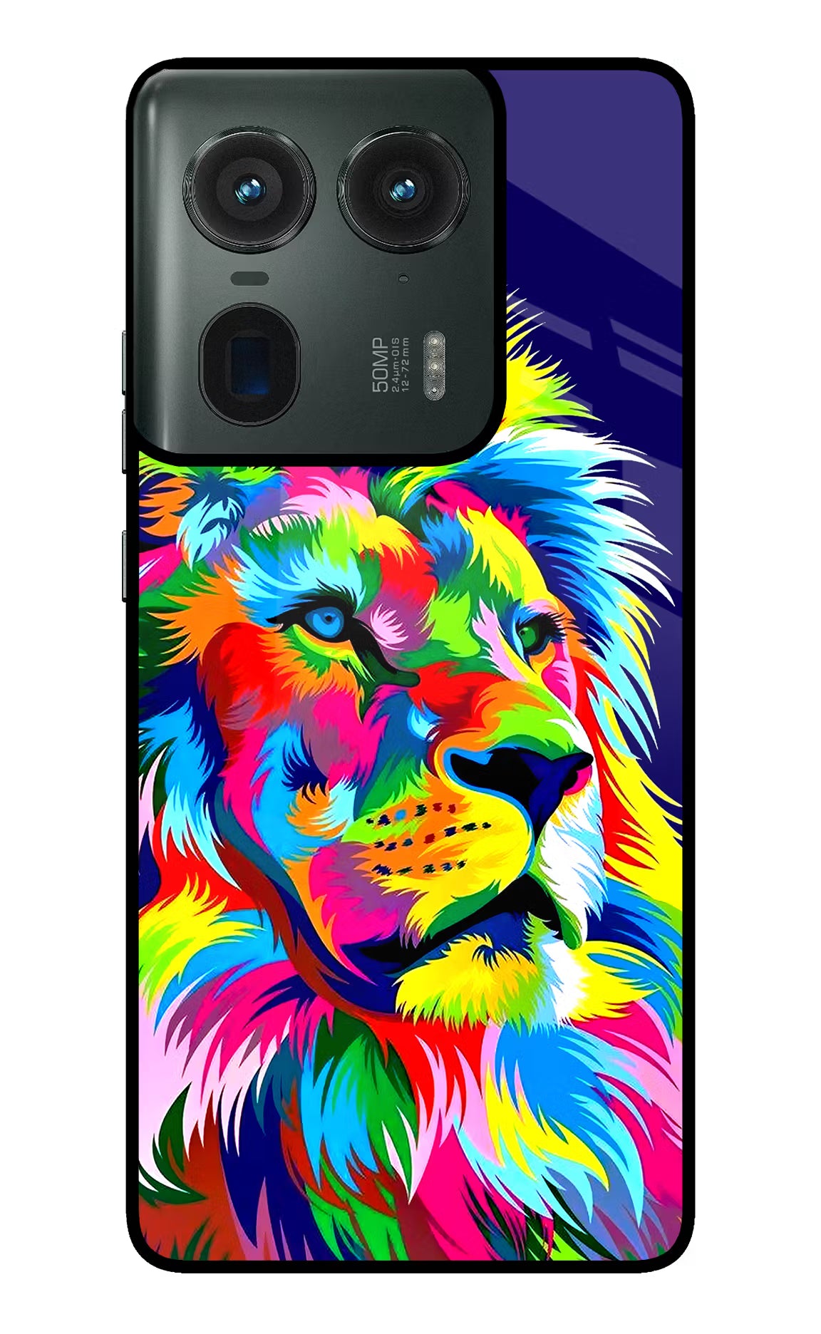 Vector Art Lion Moto Edge 50 Ultra 5G Glass Case Back Cover by Casekaro