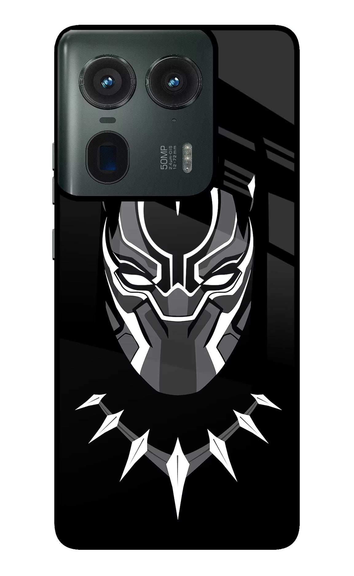 Black Panther Moto Edge 50 Ultra 5G Glass Case Back Cover by Casekaro
