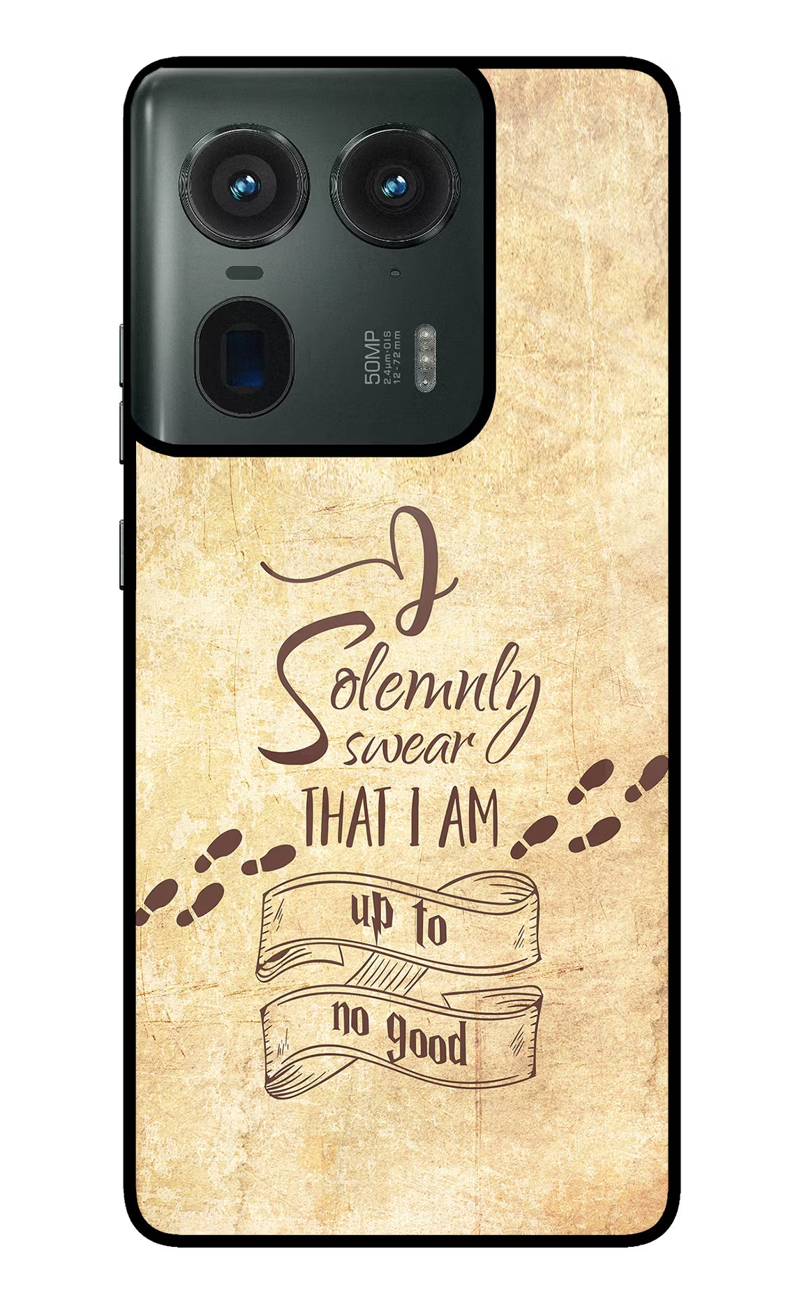 I Solemnly swear that i up to no good Moto Edge 50 Ultra 5G Glass Case Back Cover by Casekaro
