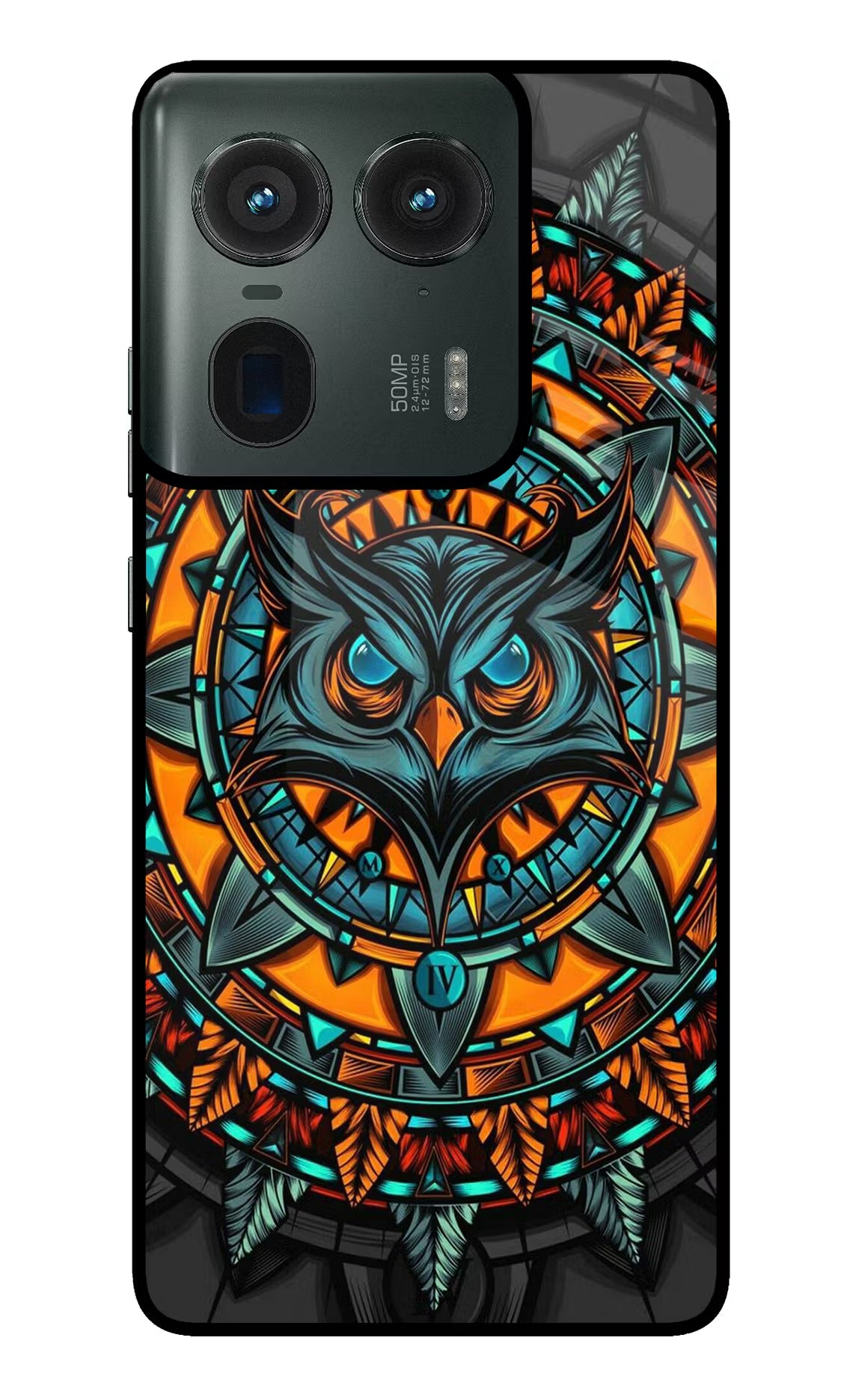 Angry Owl Art Moto Edge 50 Ultra 5G Glass Case Back Cover by Casekaro