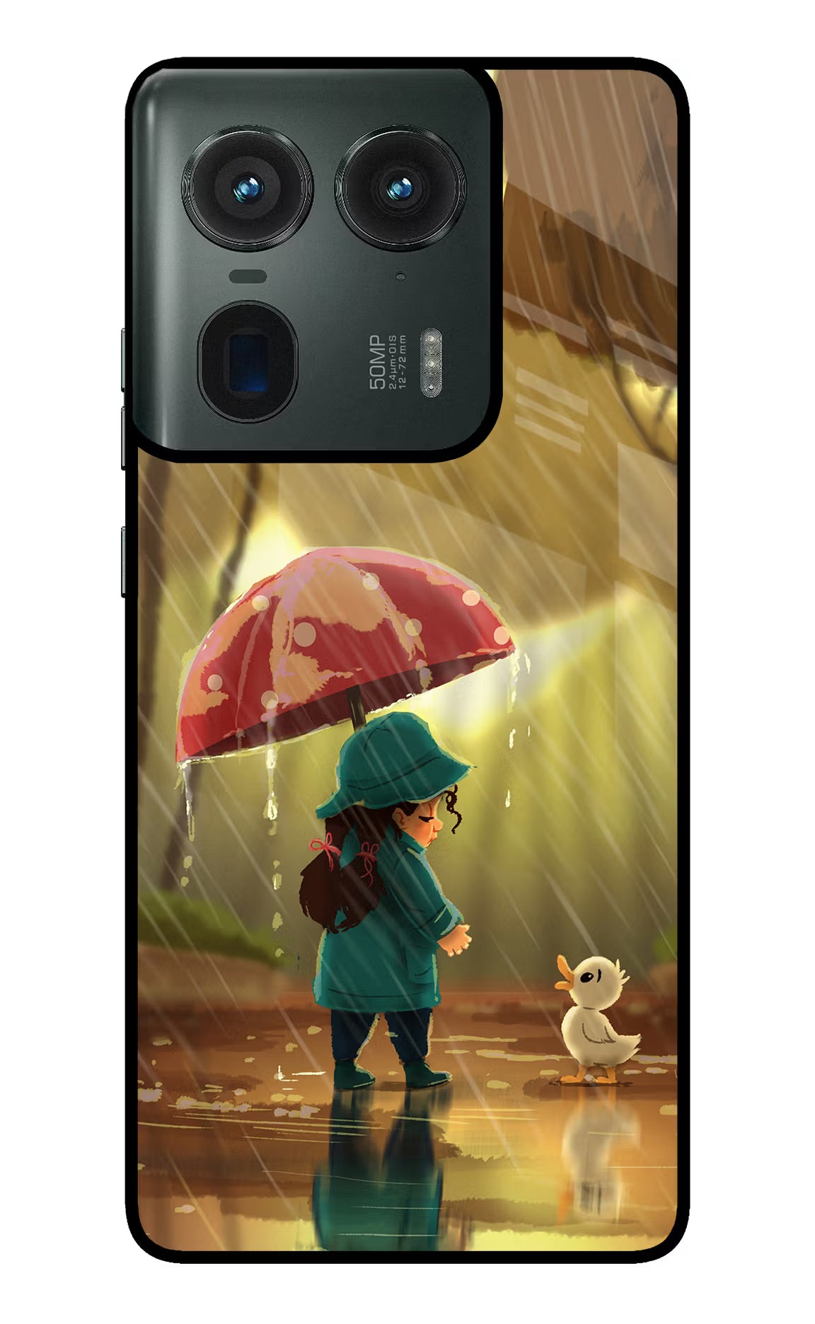 Rainy Day Moto Edge 50 Ultra 5G Glass Case Back Cover by Casekaro