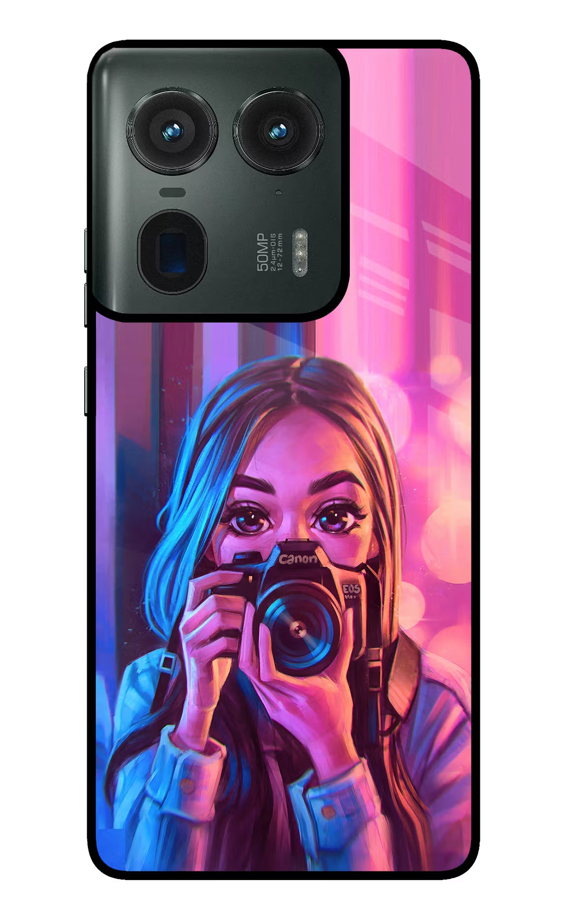 Girl Photographer Moto Edge 50 Ultra 5G Glass Case Back Cover by Casekaro