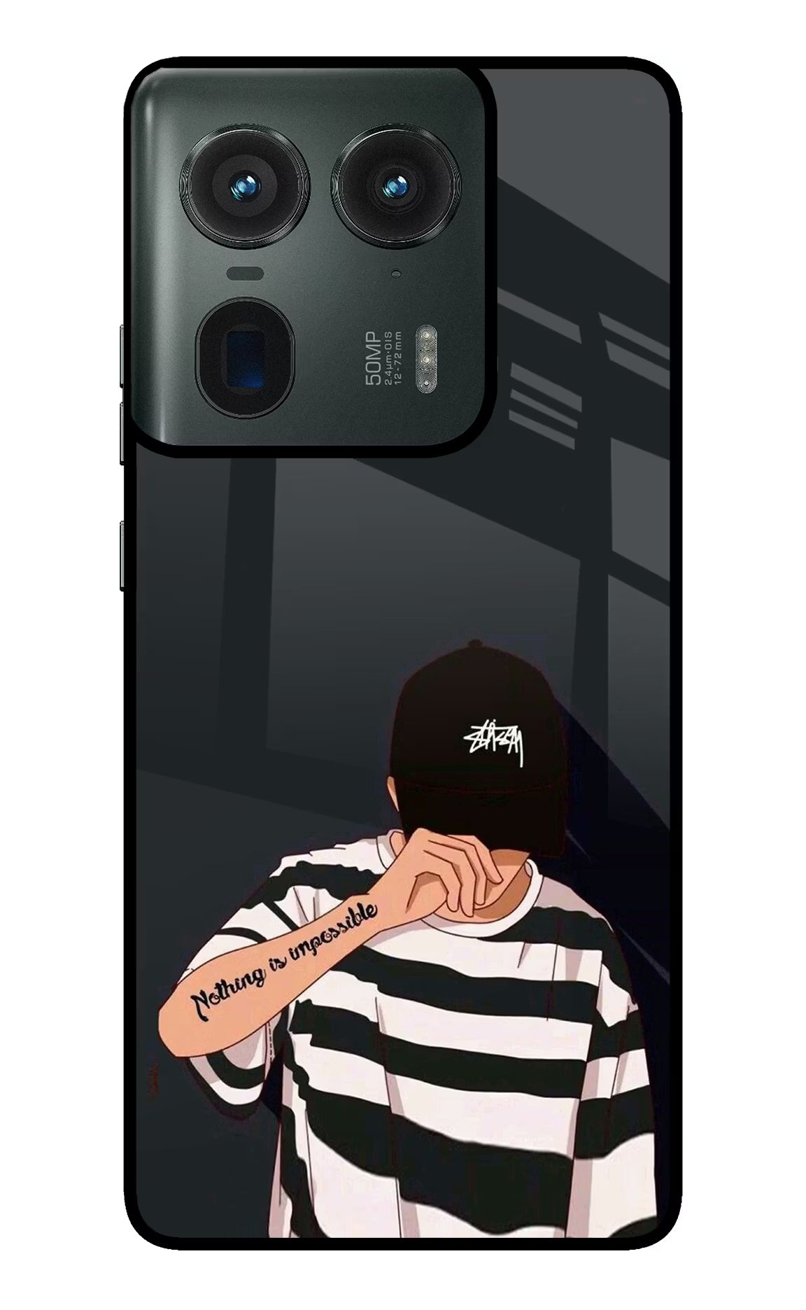 Aesthetic Boy Moto Edge 50 Ultra 5G Glass Case Back Cover by Casekaro