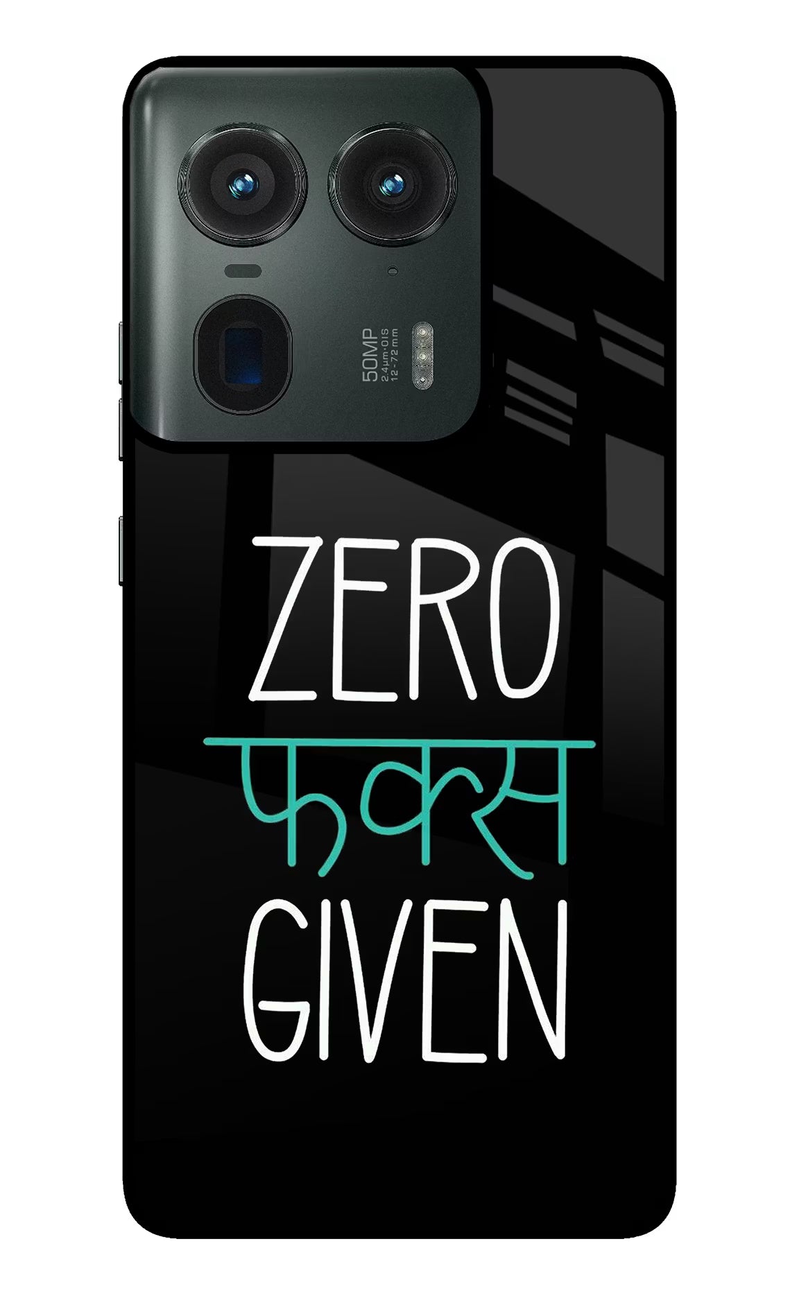 Zero Fucks Given Moto Edge 50 Ultra 5G Glass Case Back Cover by Casekaro