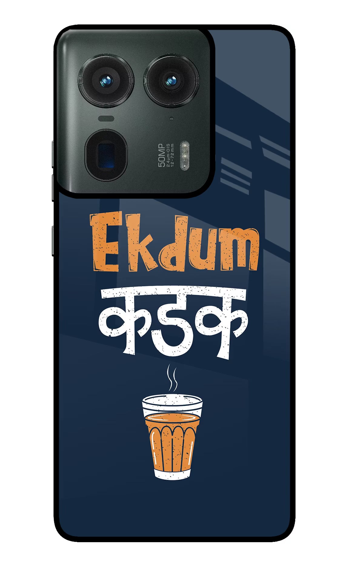 Ekdum Kadak Chai Moto Edge 50 Ultra 5G Glass Case Back Cover by Casekaro