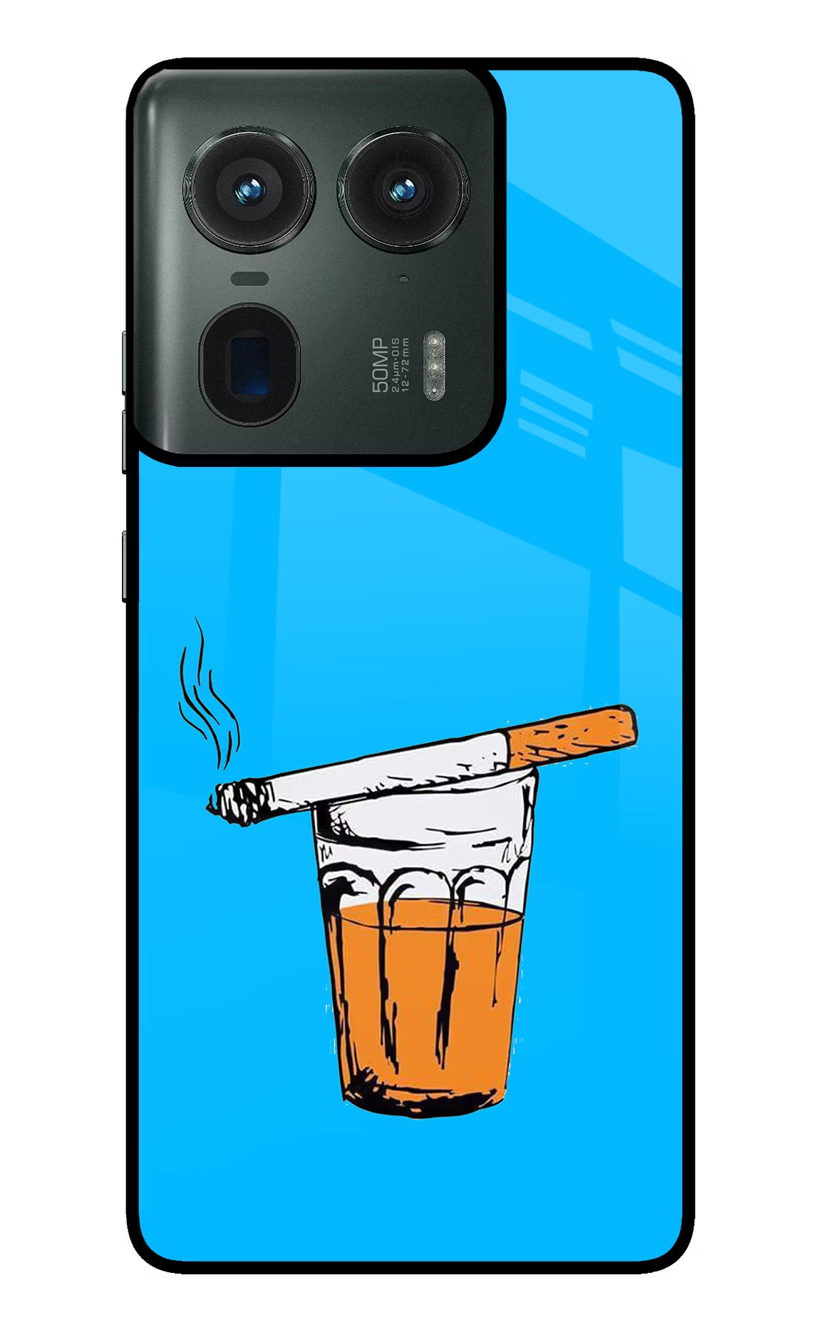 Chai Sutta Moto Edge 50 Ultra 5G Glass Case Back Cover by Casekaro