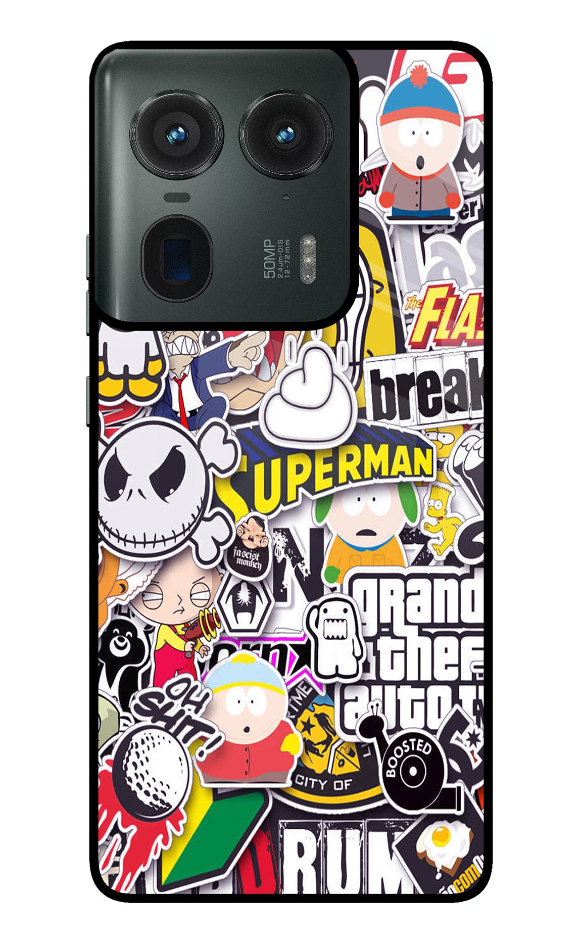 Sticker Bomb Moto Edge 50 Ultra 5G Glass Case