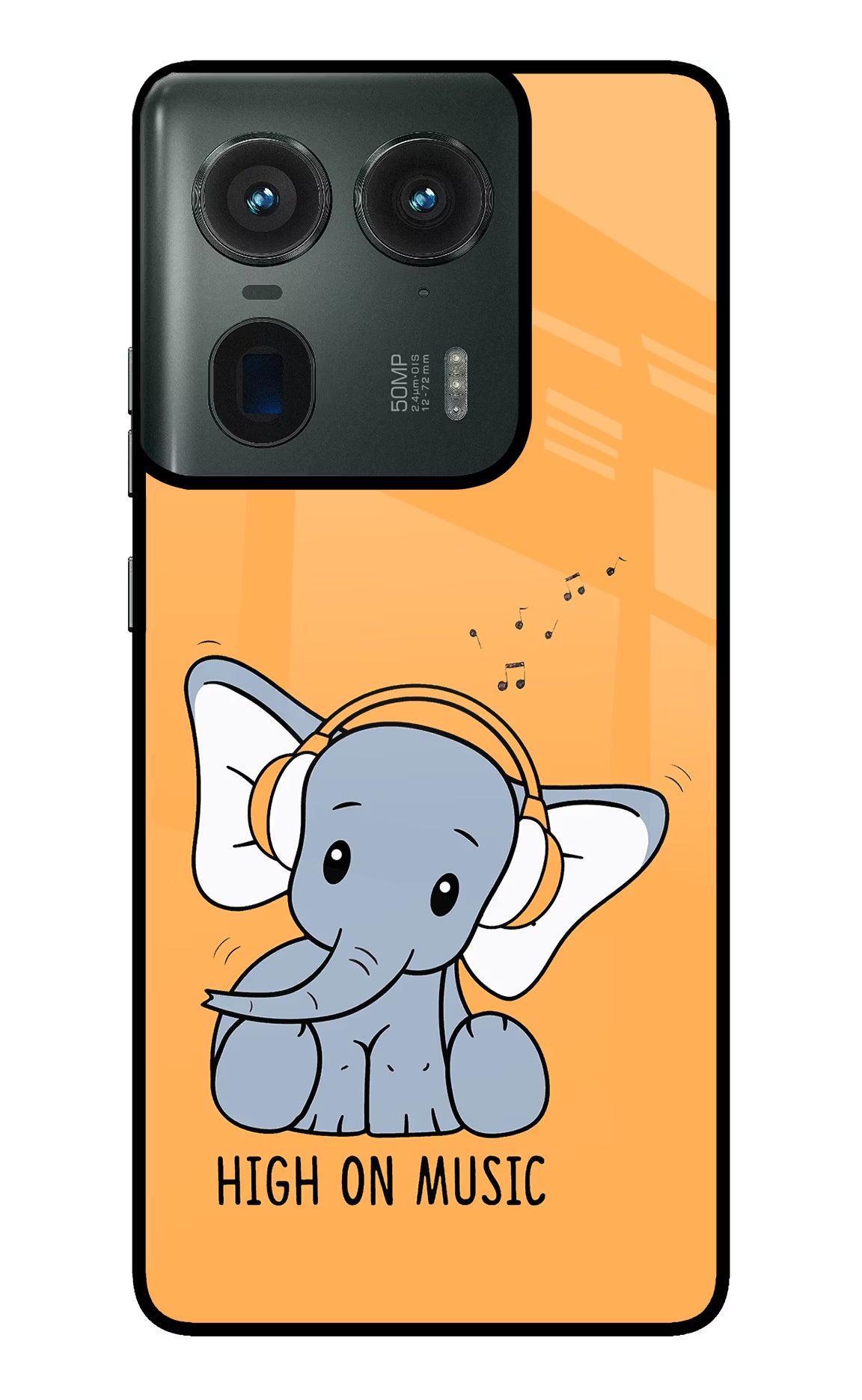 High On Music Moto Edge 50 Ultra 5G Glass Case Back Cover by Casekaro