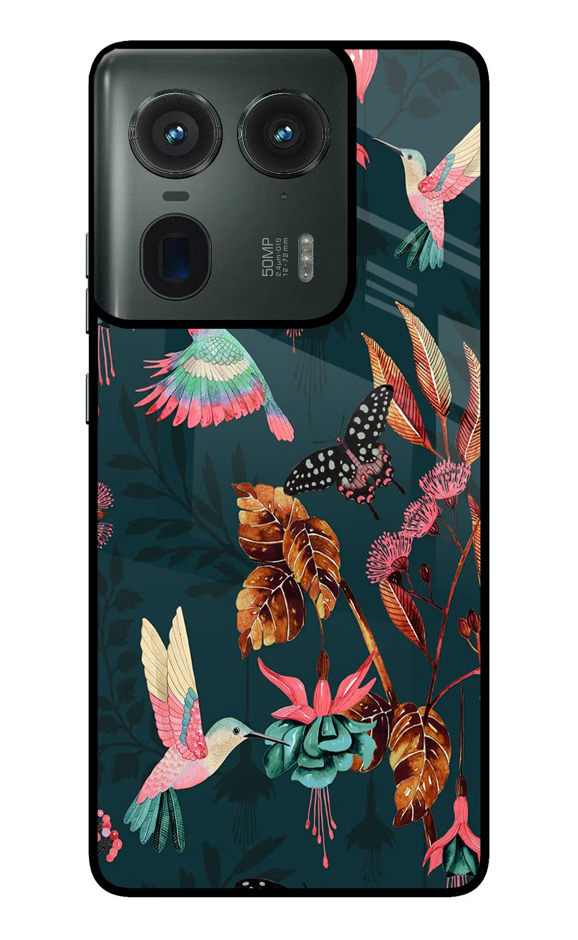 Birds Moto Edge 50 Ultra 5G Glass Case Back Cover by Casekaro