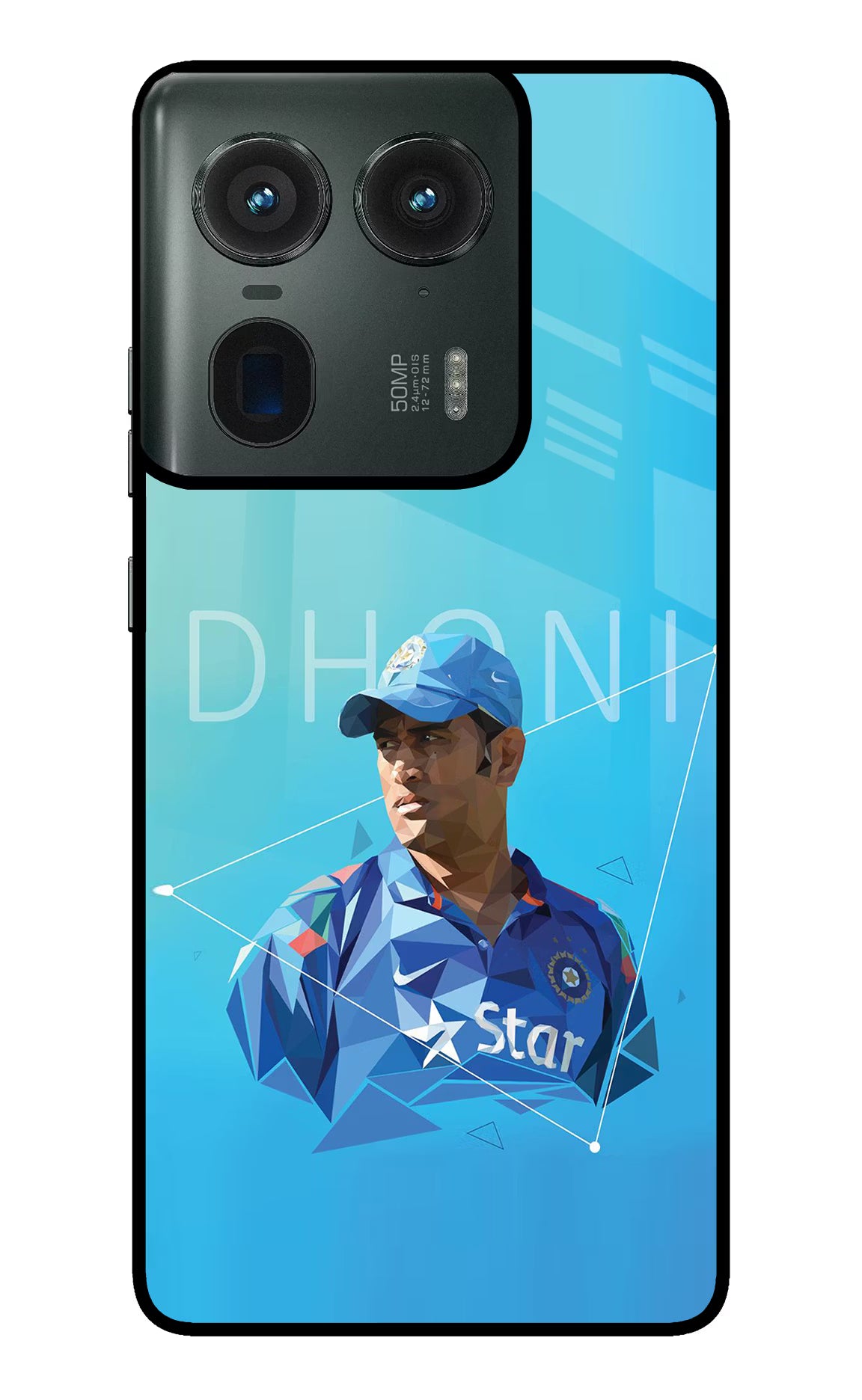 Dhoni Artwork Moto Edge 50 Ultra 5G Glass Case Back Cover by Casekaro