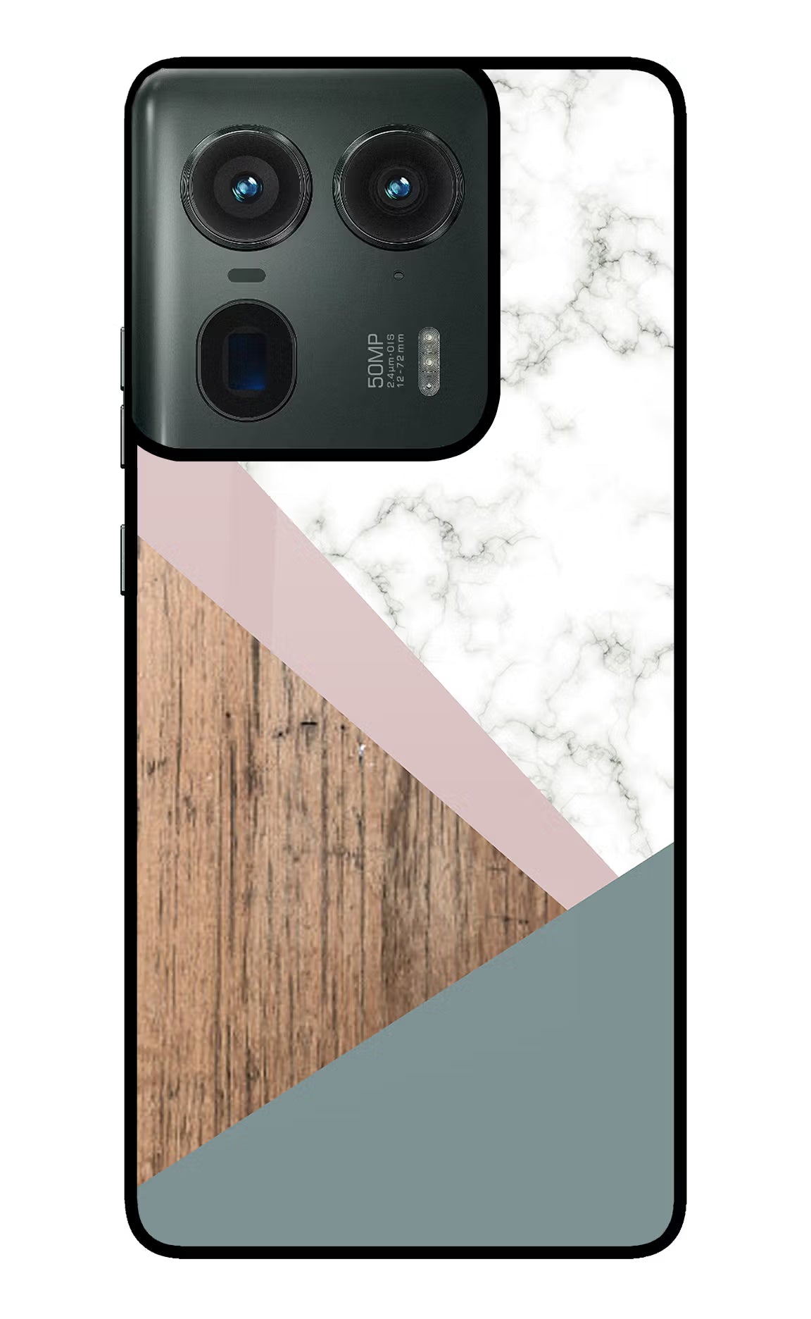 Marble wood Abstract Moto Edge 50 Ultra 5G Glass Case Back Cover by Casekaro