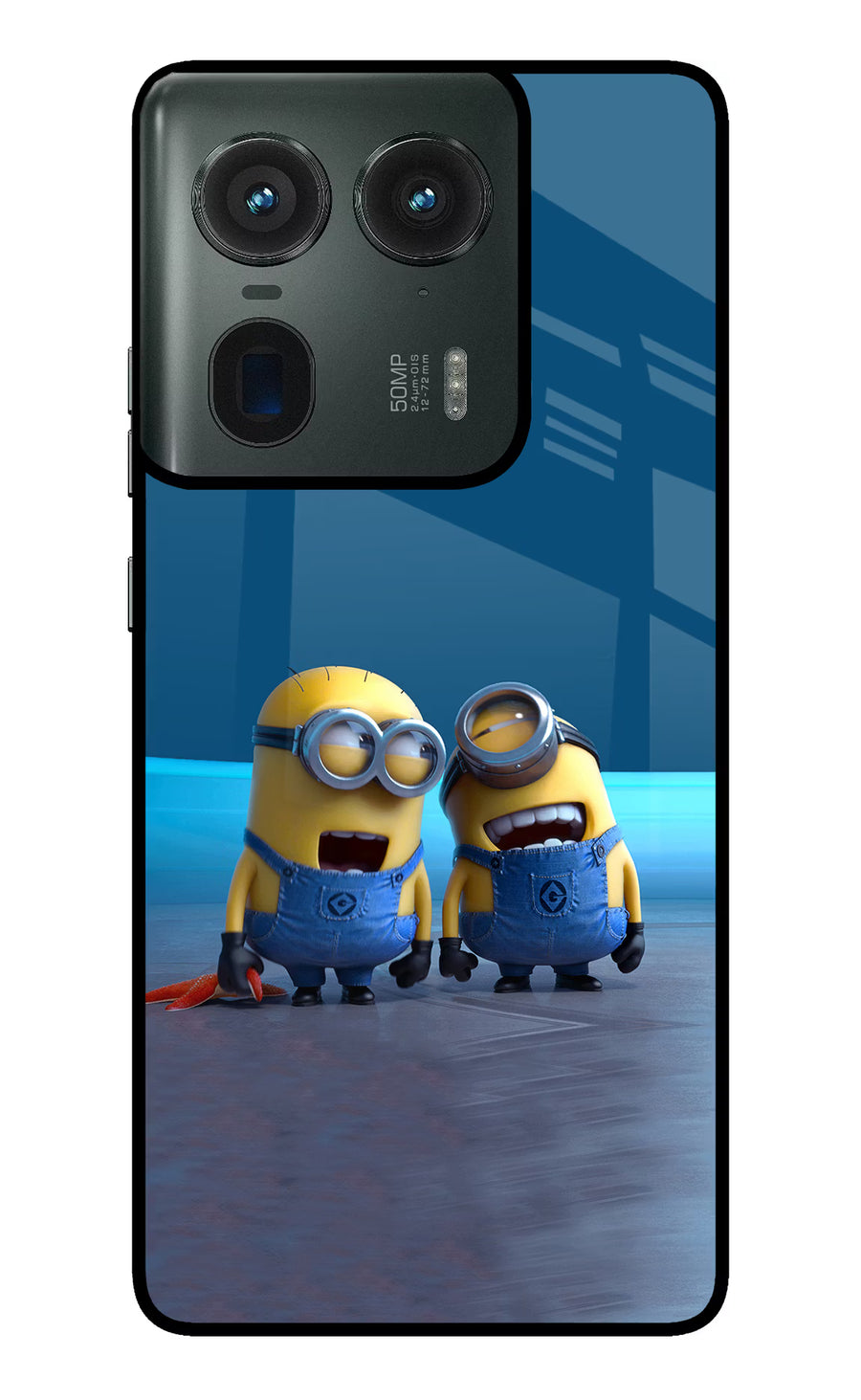 Minion Laughing Moto Edge 50 Ultra 5G Back Cover, Glass case