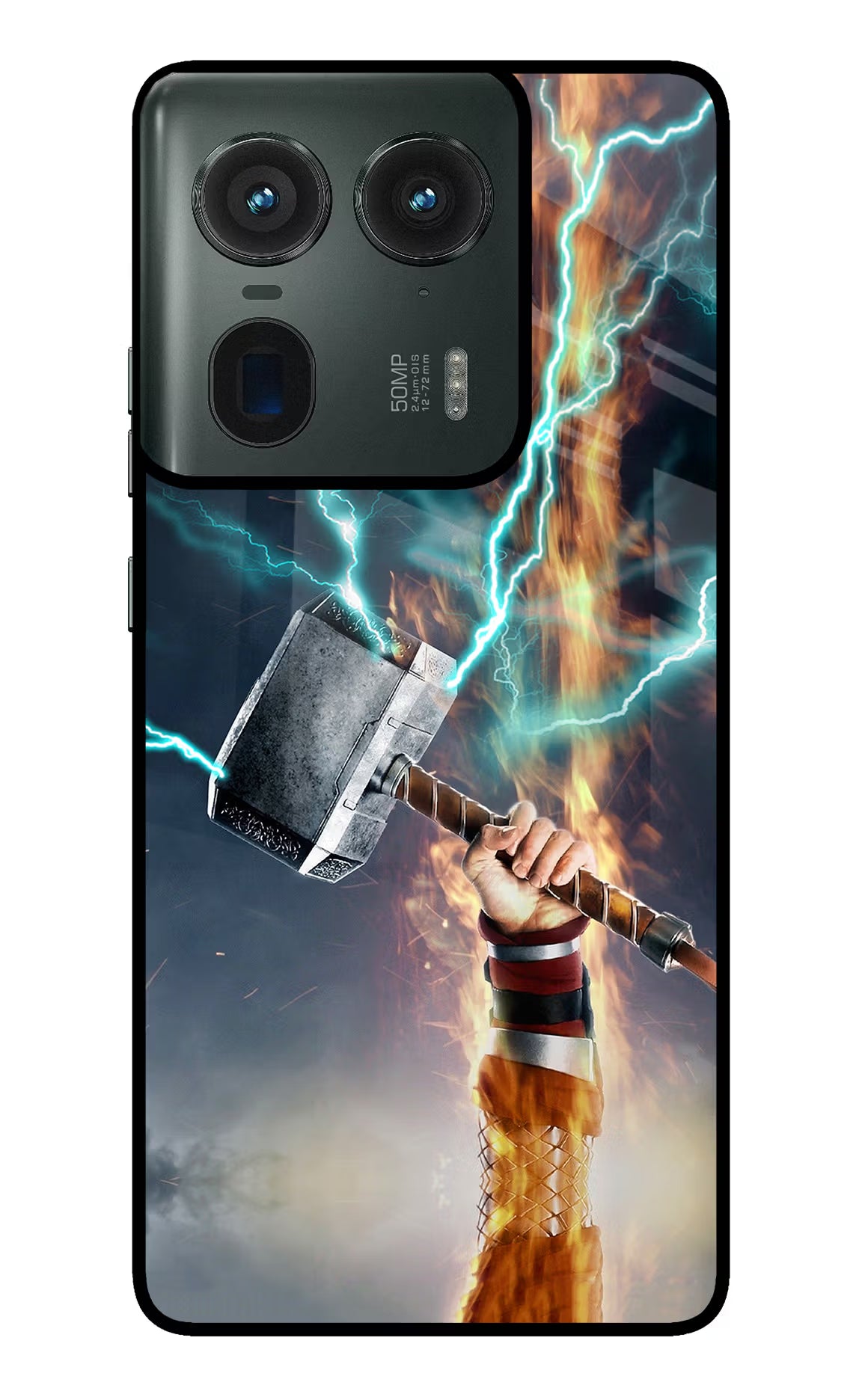 Thor Hammer Mjolnir Moto Edge 50 Ultra 5G Glass Case Back Cover by Casekaro