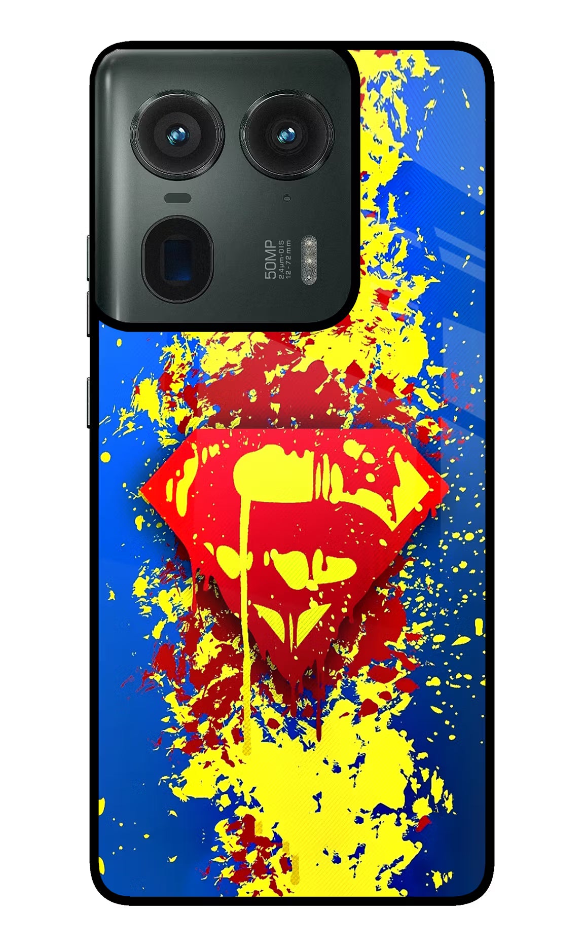 Superman logo Moto Edge 50 Ultra 5G Glass Case Back Cover by Casekaro