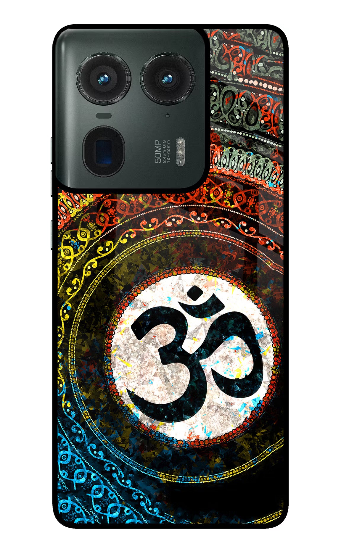 Om Cultural Moto Edge 50 Ultra 5G Glass Case Back Cover by Casekaro