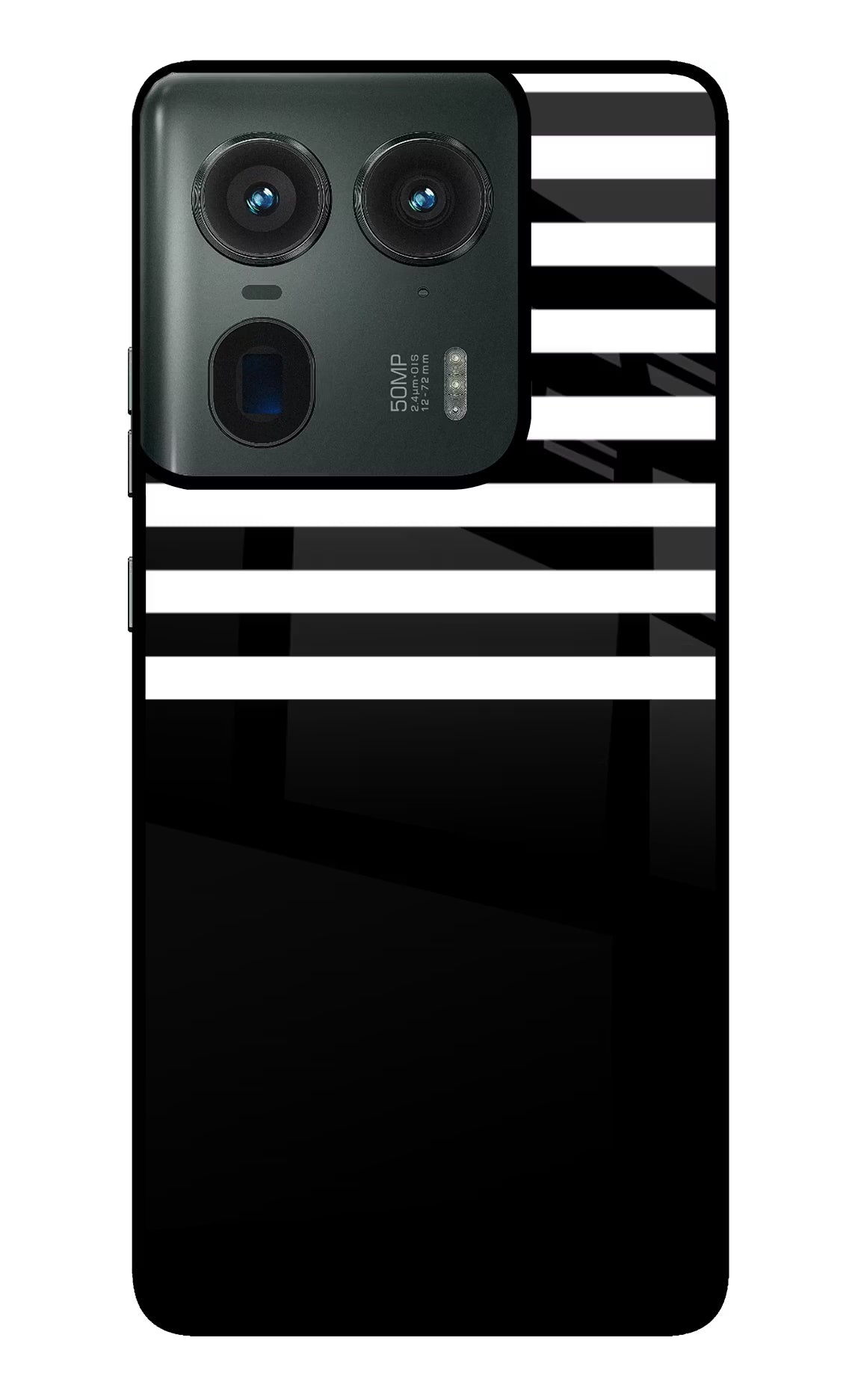 Black and White Print Moto Edge 50 Ultra 5G Glass Case Back Cover by Casekaro