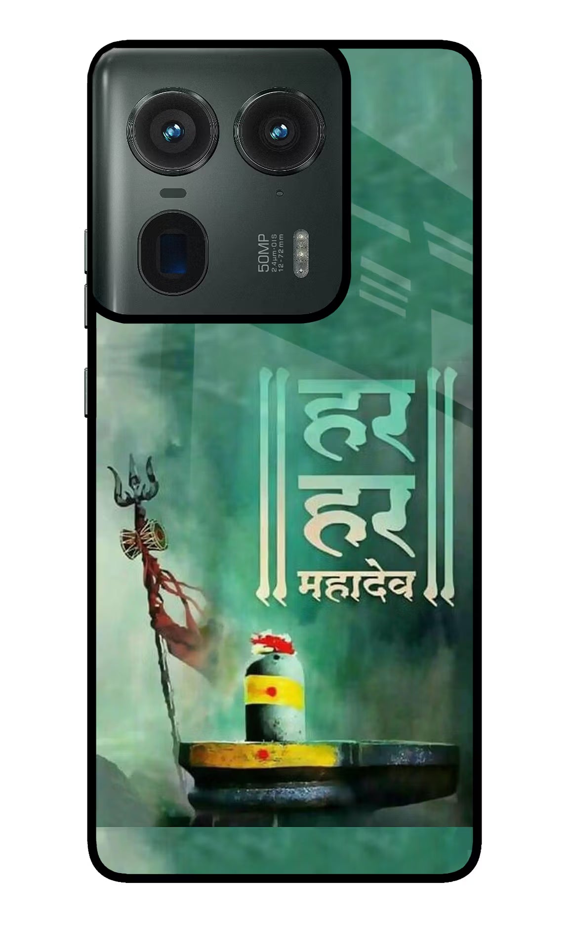 Har Har Mahadev Shivling Moto Edge 50 Ultra 5G Glass Case Back Cover by Casekaro