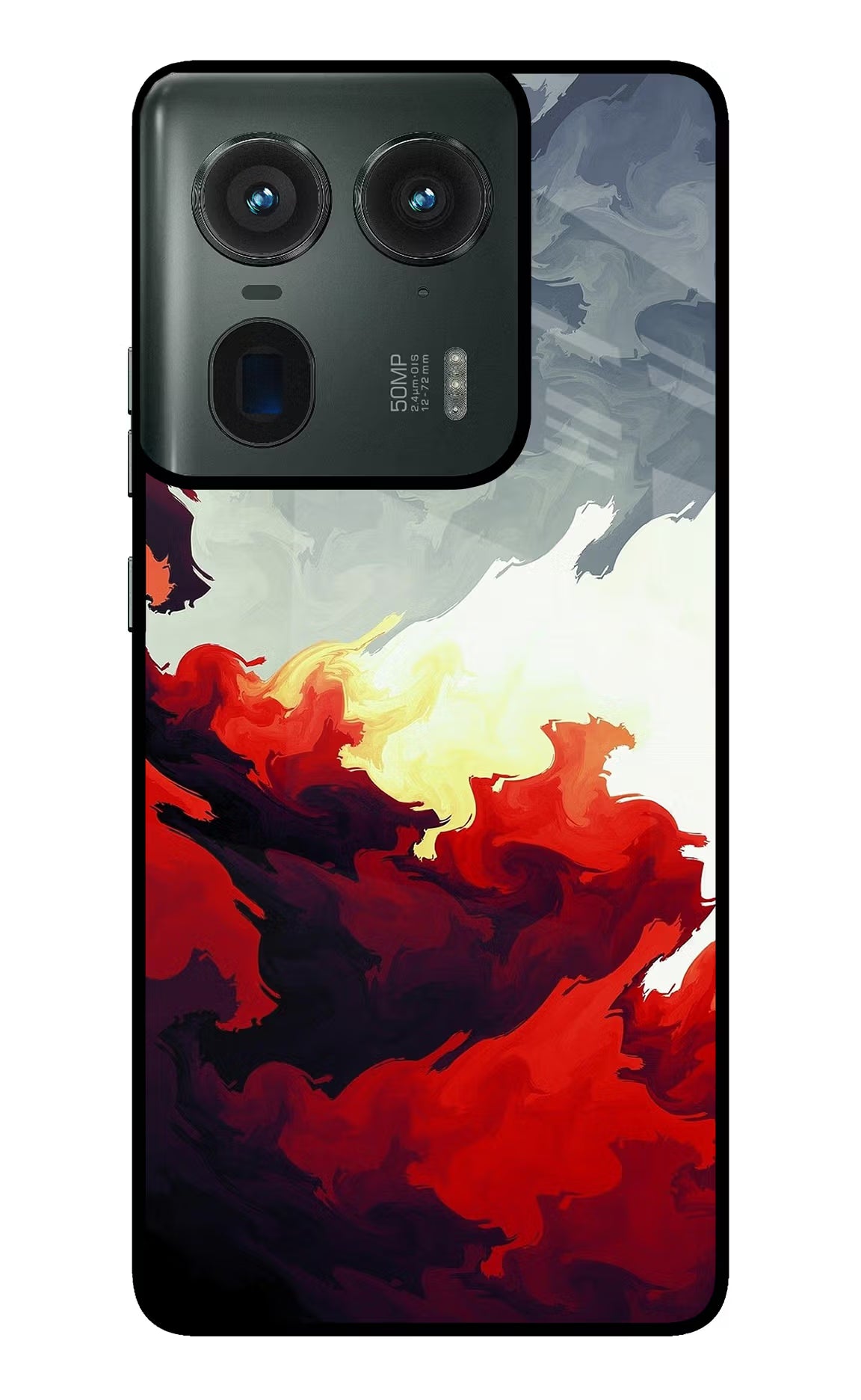 Fire Cloud Moto Edge 50 Ultra 5G Glass Case Back Cover by Casekaro