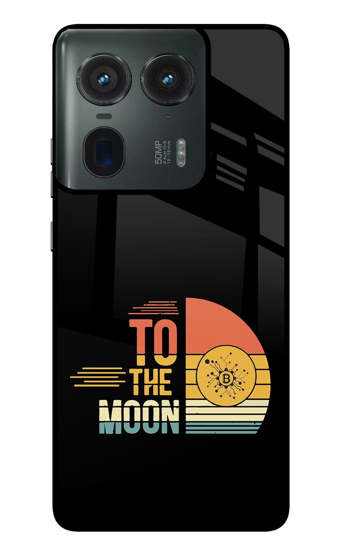 To the Moon Moto Edge 50 Ultra 5G Glass Case Back Cover by Casekaro