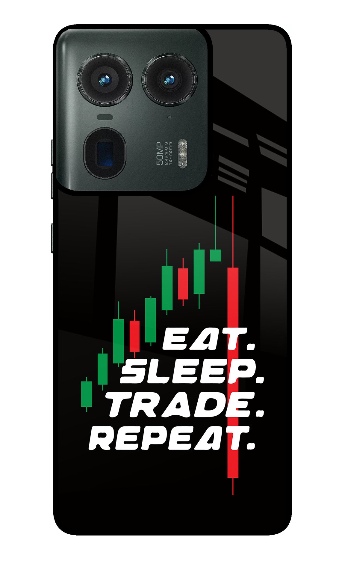 Eat Sleep Trade Repeat Moto Edge 50 Ultra 5G Glass Case