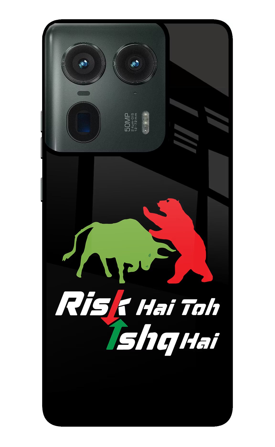 Risk Hai Toh Ishq Hai Moto Edge 50 Ultra 5G Glass Case Back Cover by Casekaro