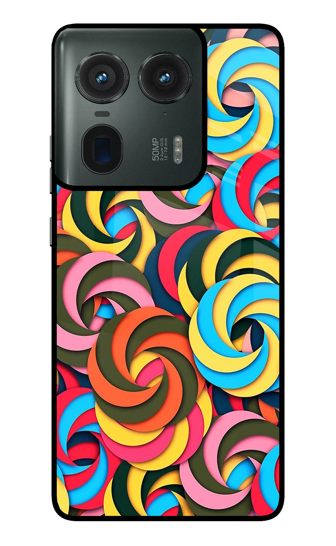 Spiral Pattern Moto Edge 50 Ultra 5G Glass Case