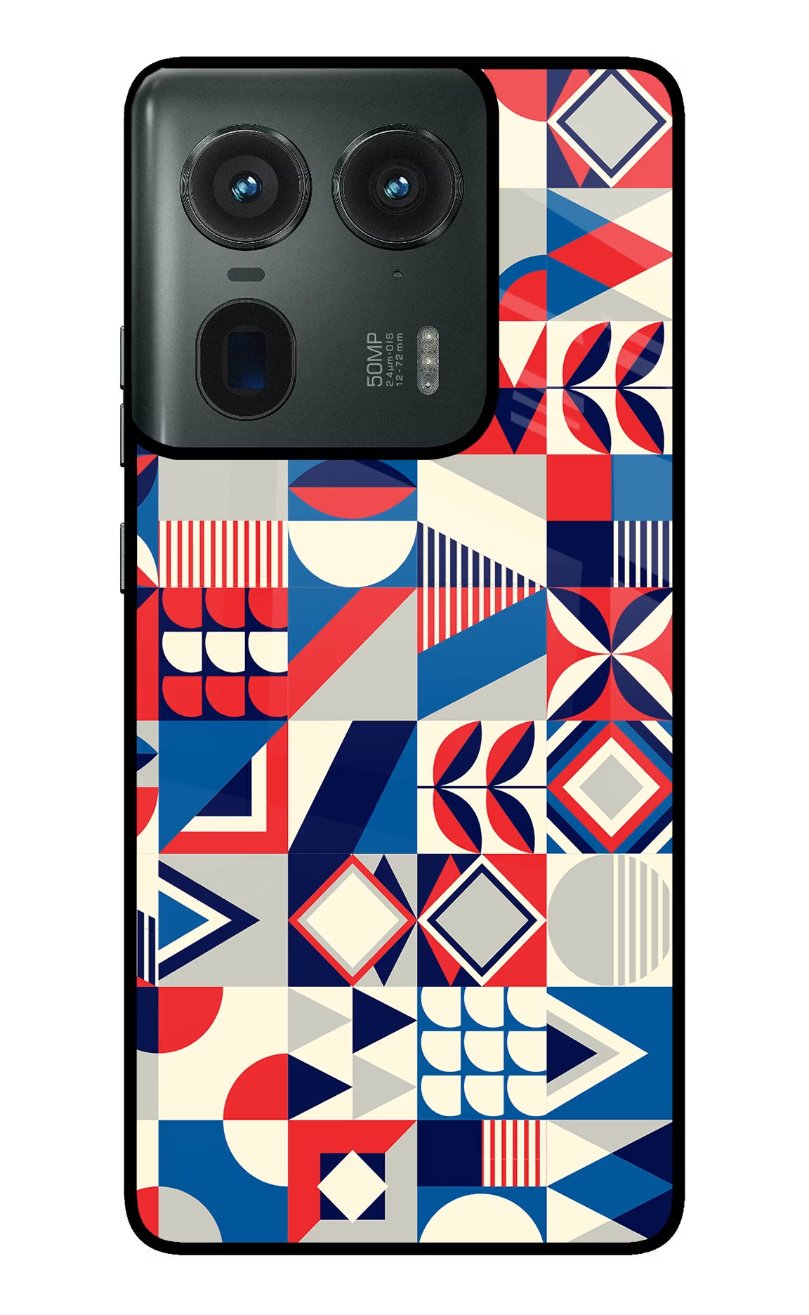 Colorful Pattern Moto Edge 50 Ultra 5G Glass Case Back Cover by Casekaro