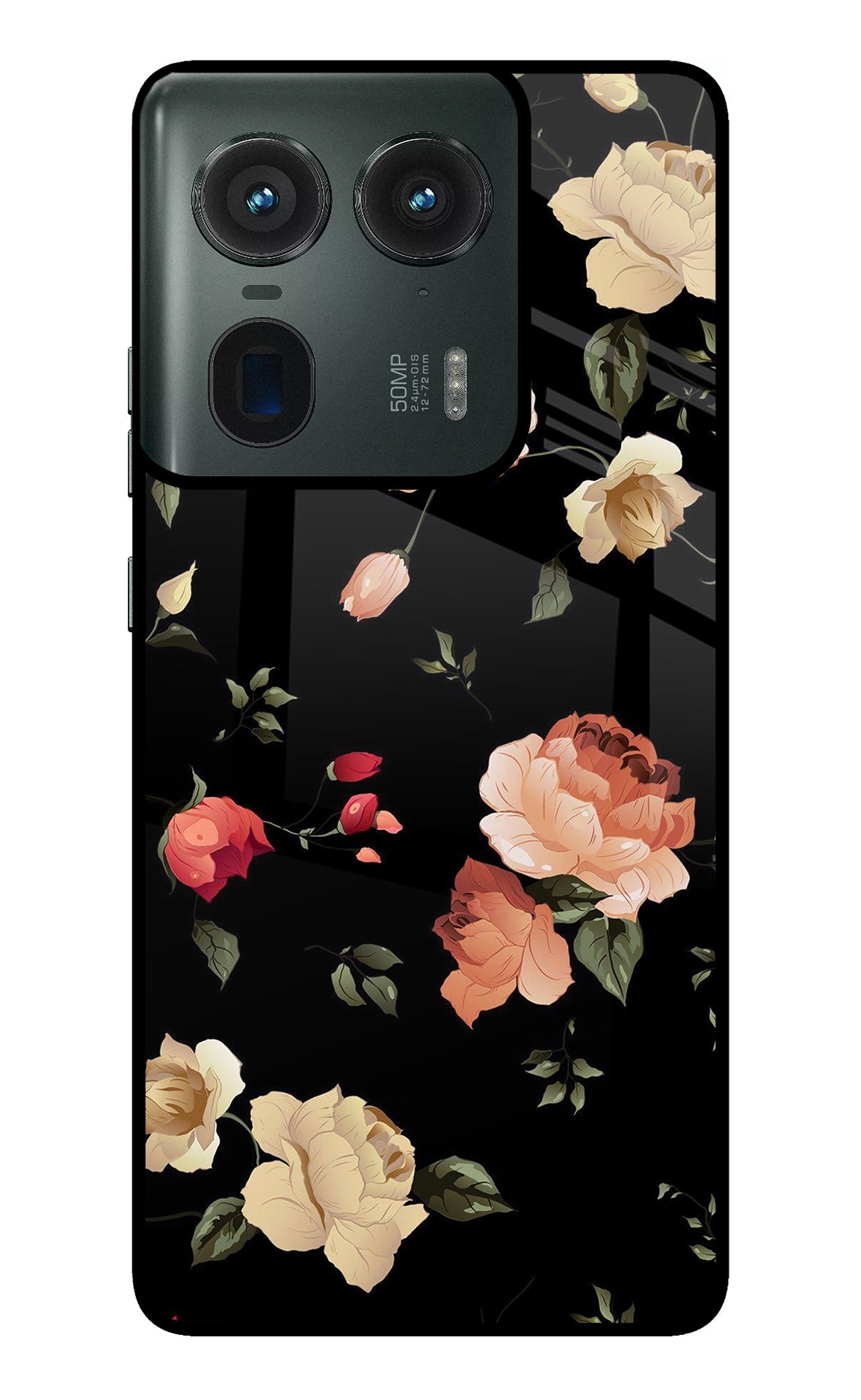 Flowers Moto Edge 50 Ultra 5G Glass Case