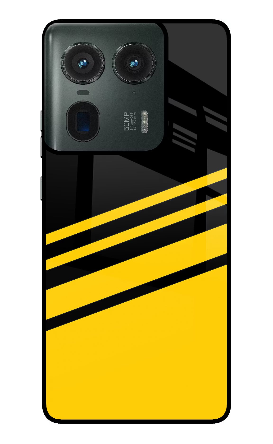 Yellow Shades Moto Edge 50 Ultra 5G Glass Case Back Cover by Casekaro